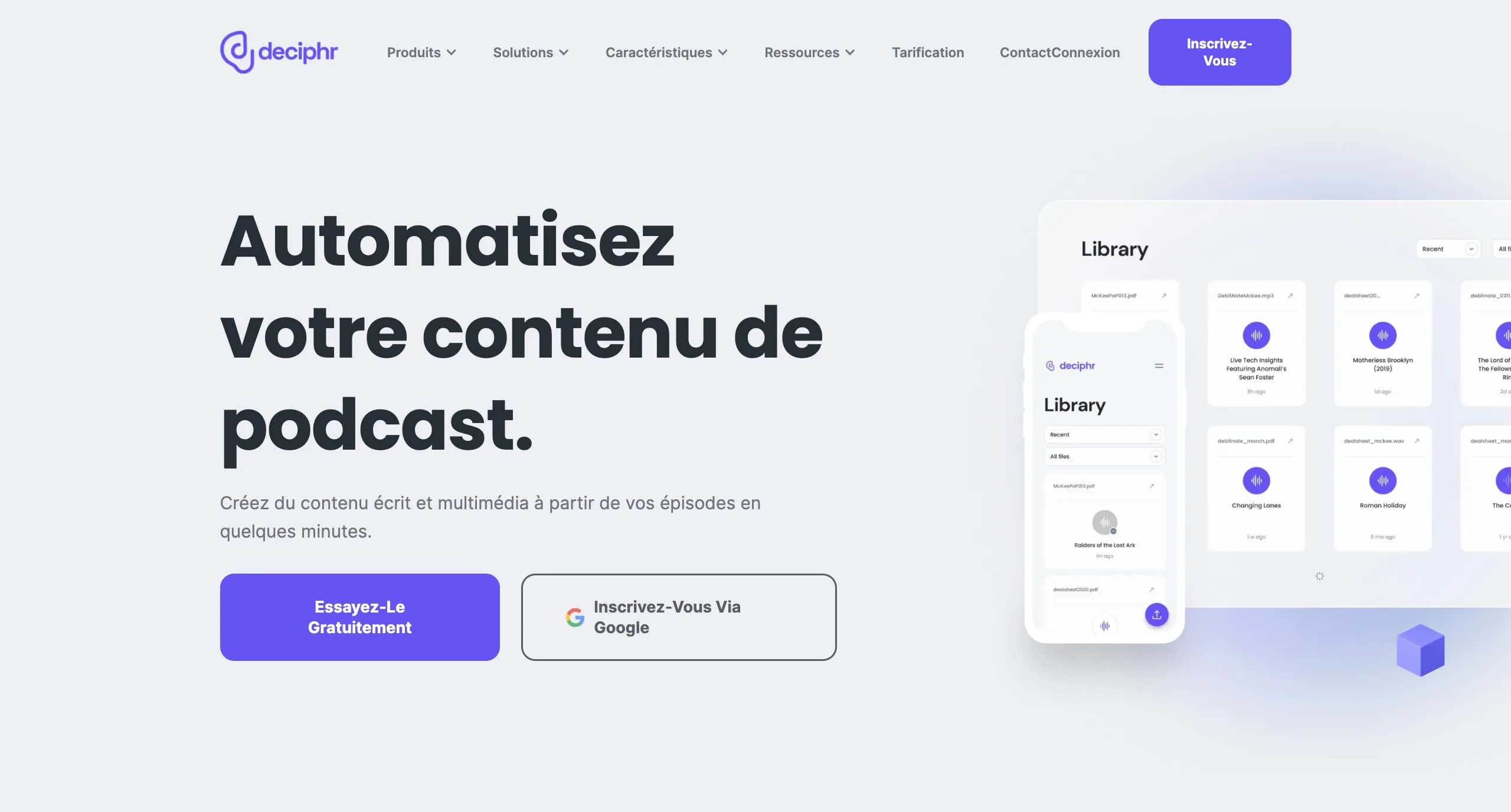 Deciphr AI site internet
