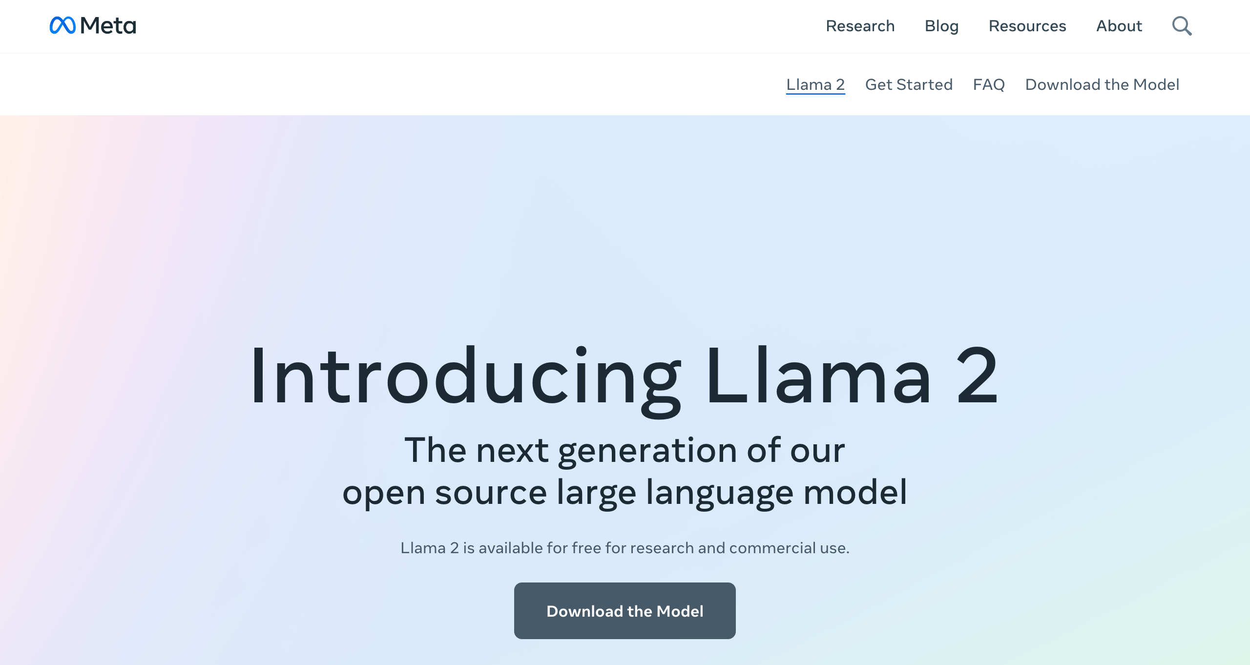 Meta AI Llama 2