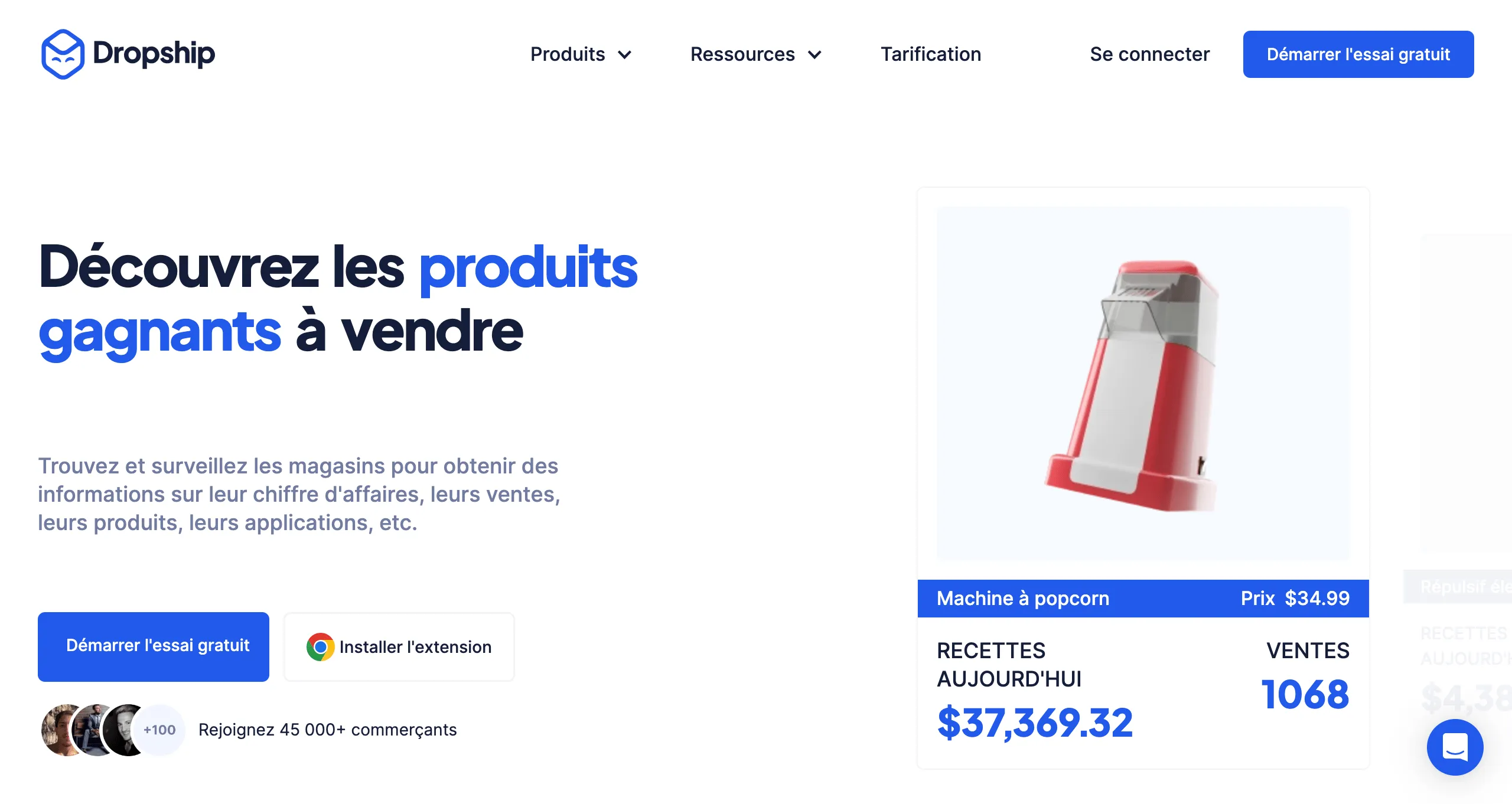 dropship.io landing page