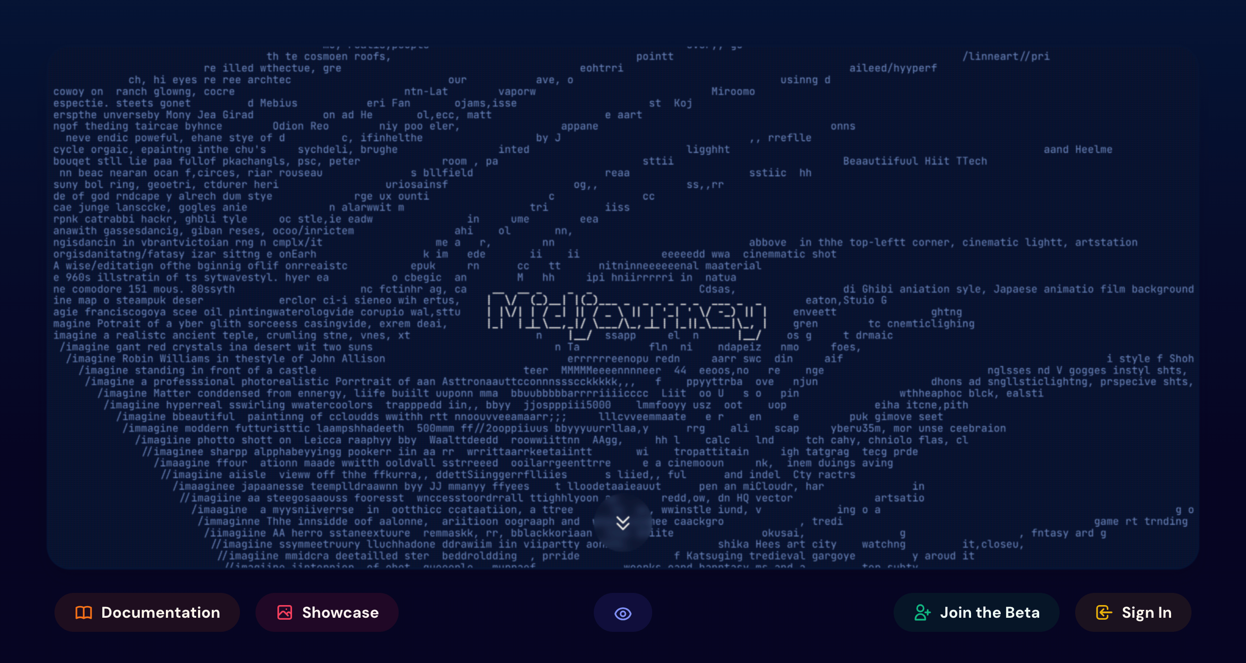 Midjourney landing page