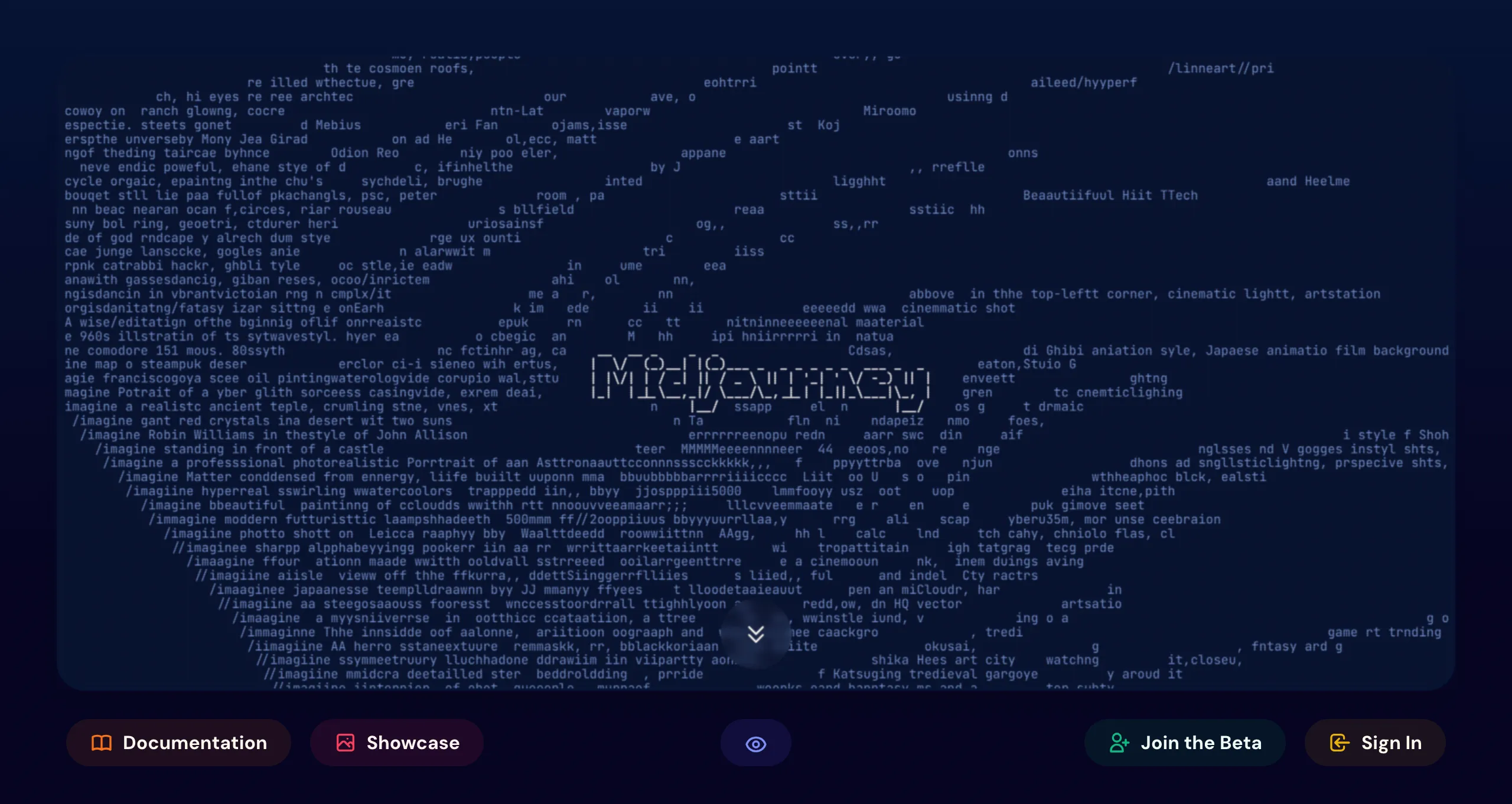 Midjourney landing page