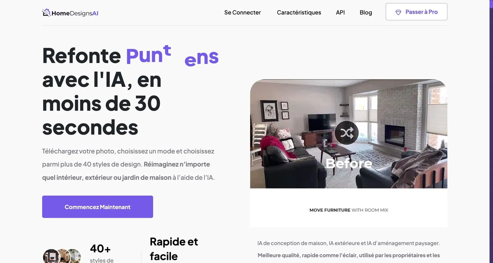 site internet de l'intelligence artificielle HomeDesignsAI