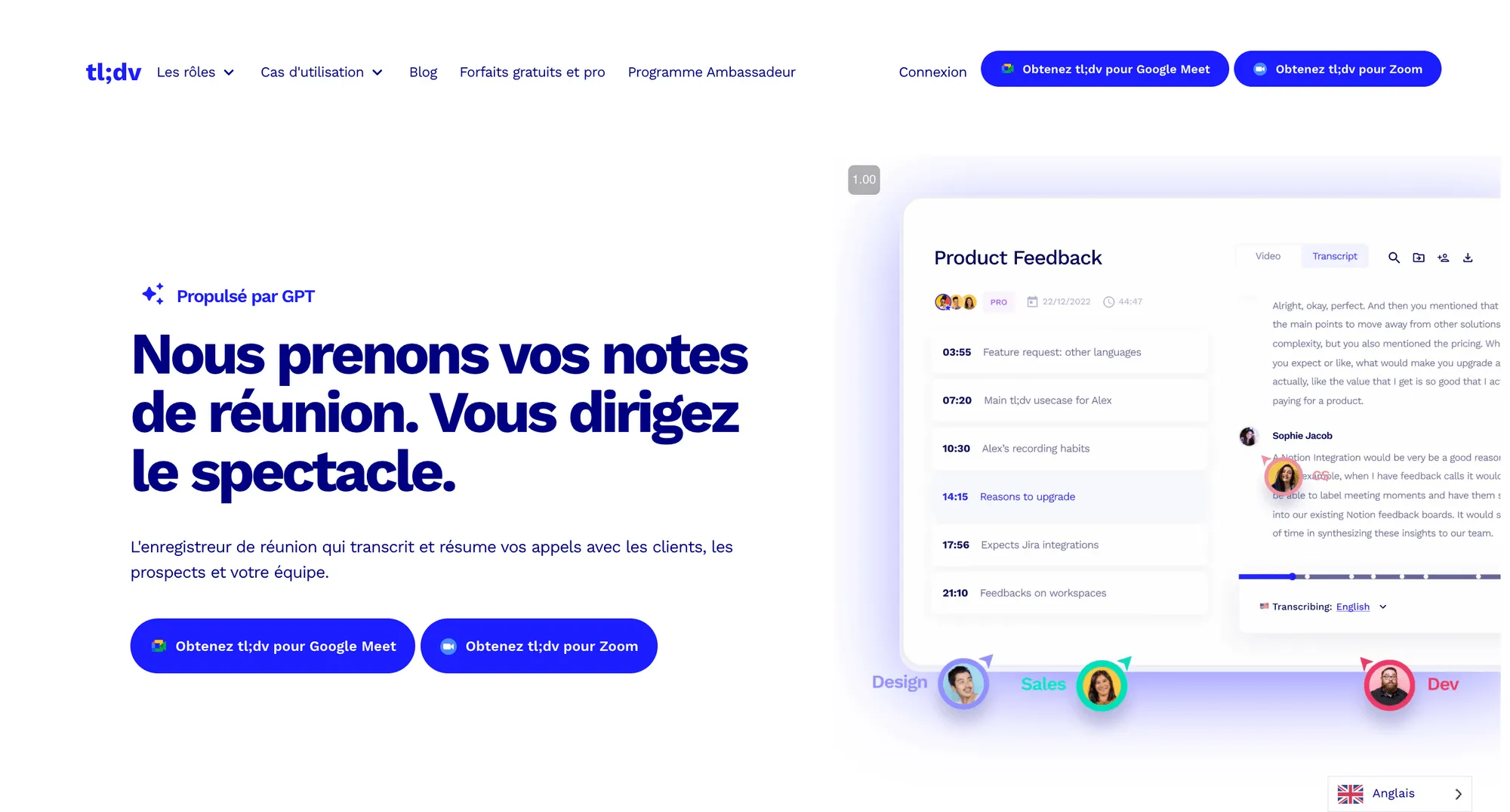 site internet de tl;dv