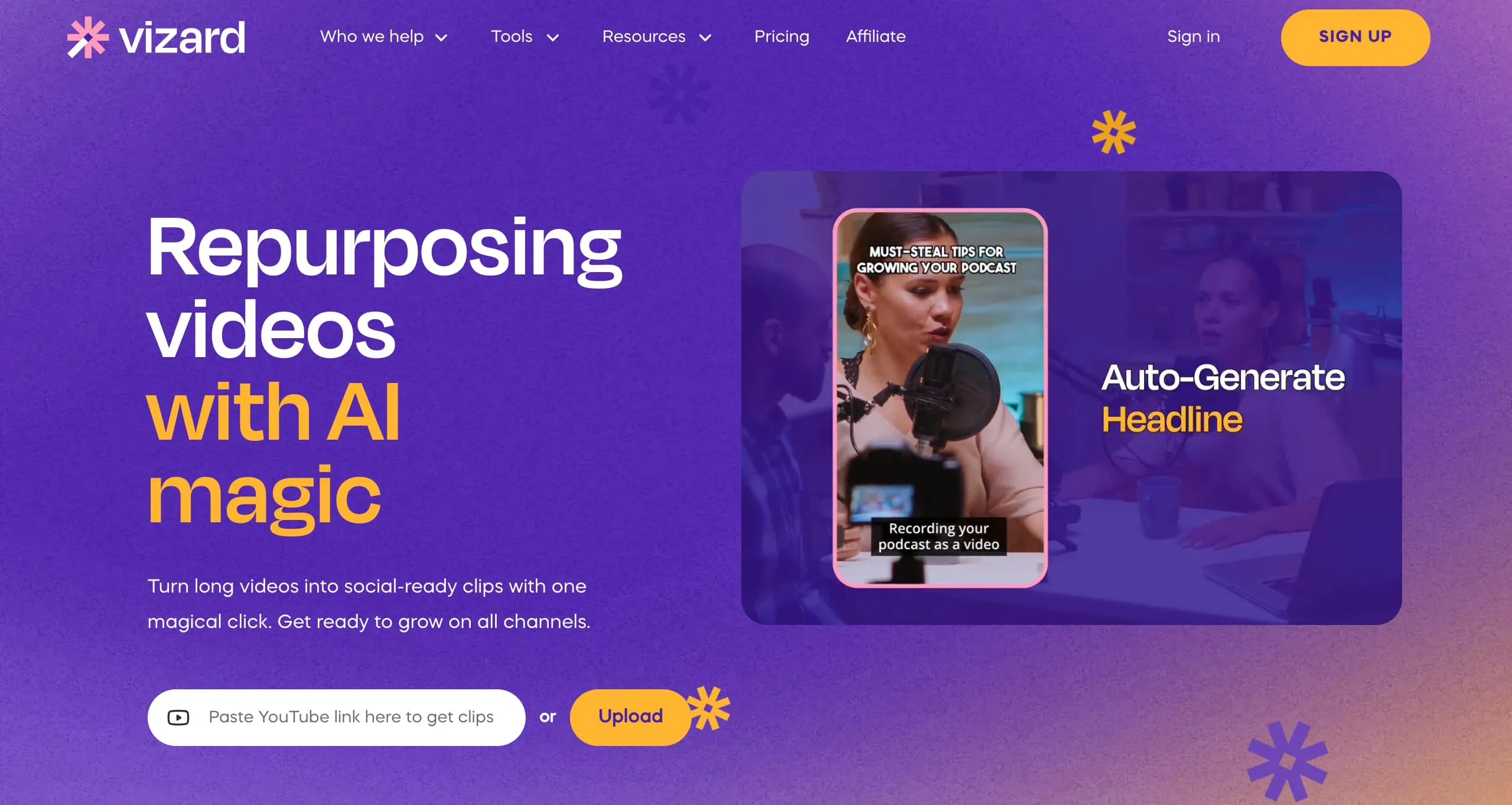 Vizard site internet