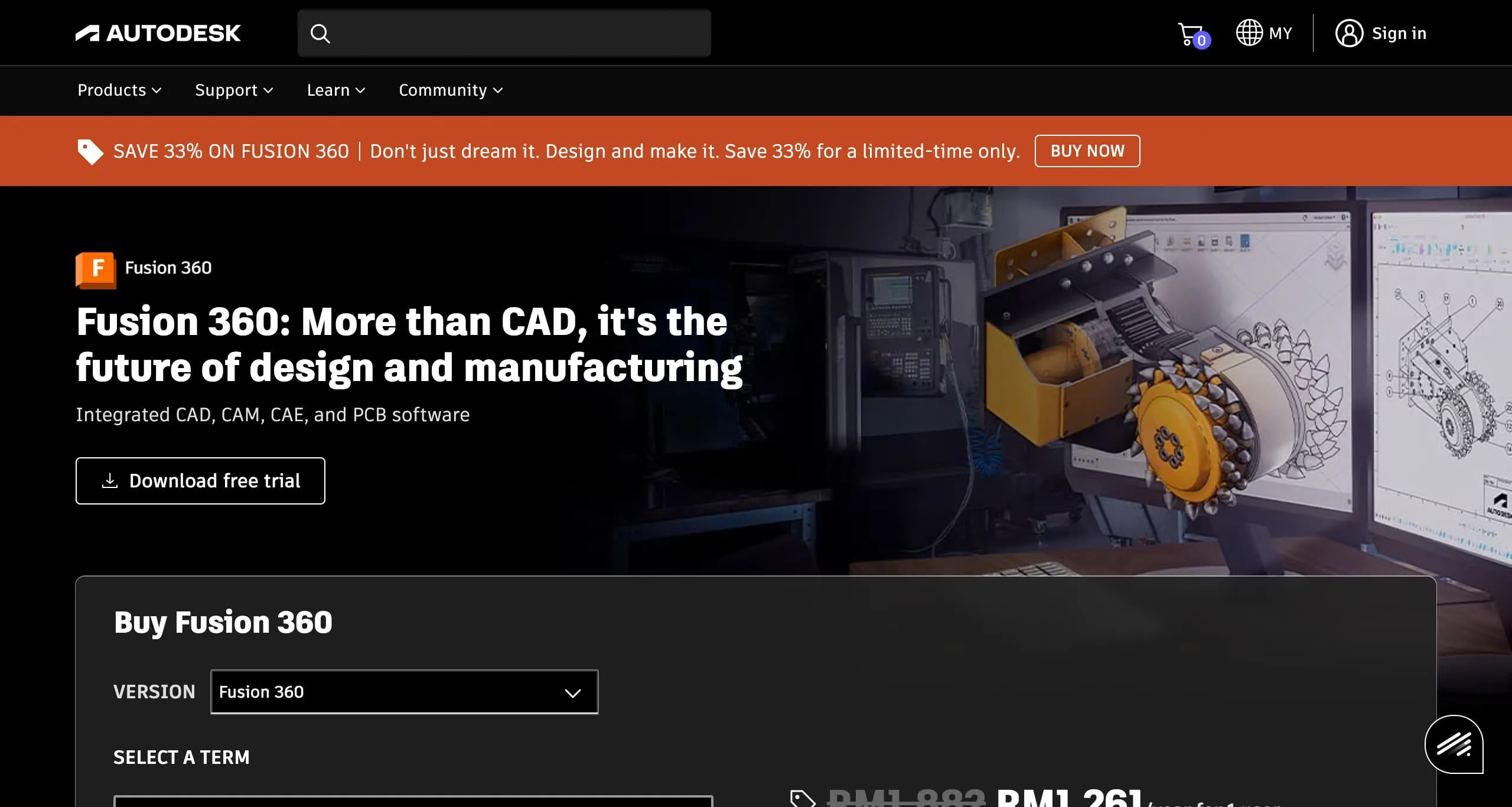Site internet Autodesk Fusion 360