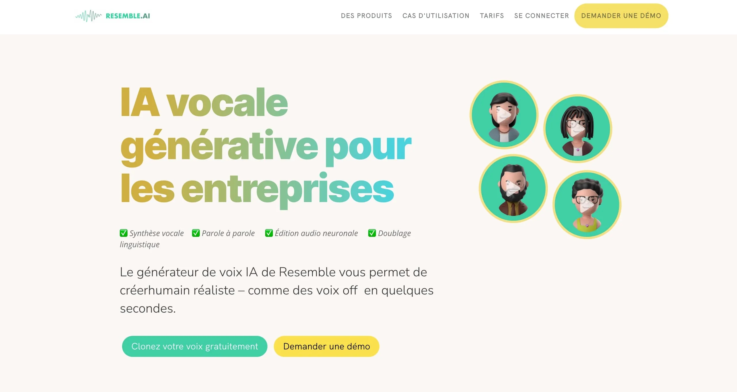 Ressemble.ai Landing page