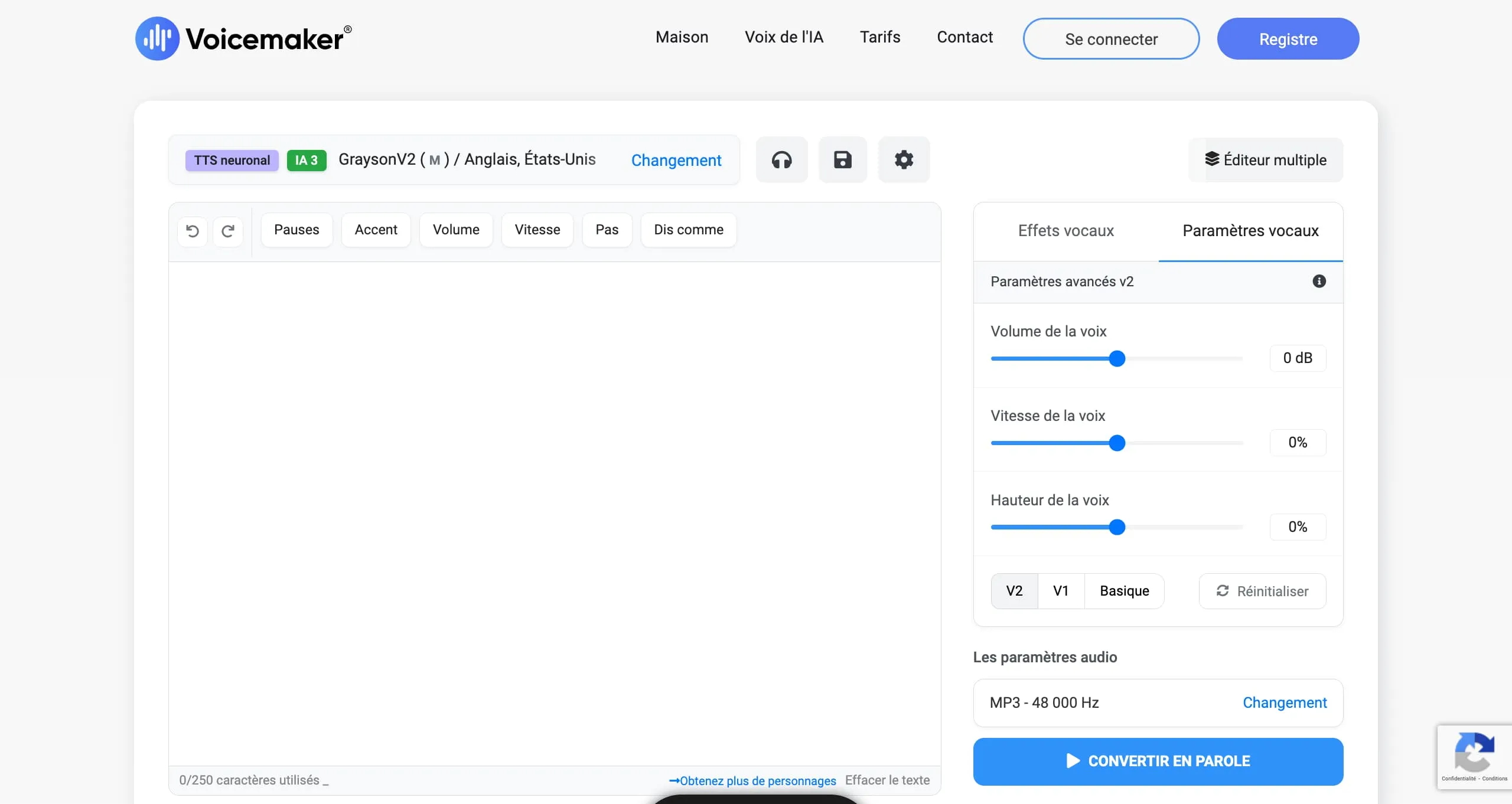 Voicemaker landing page