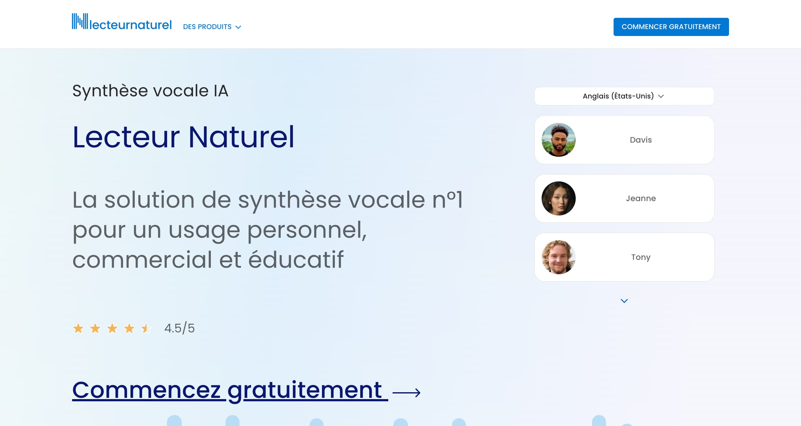 Natural Reader landing page