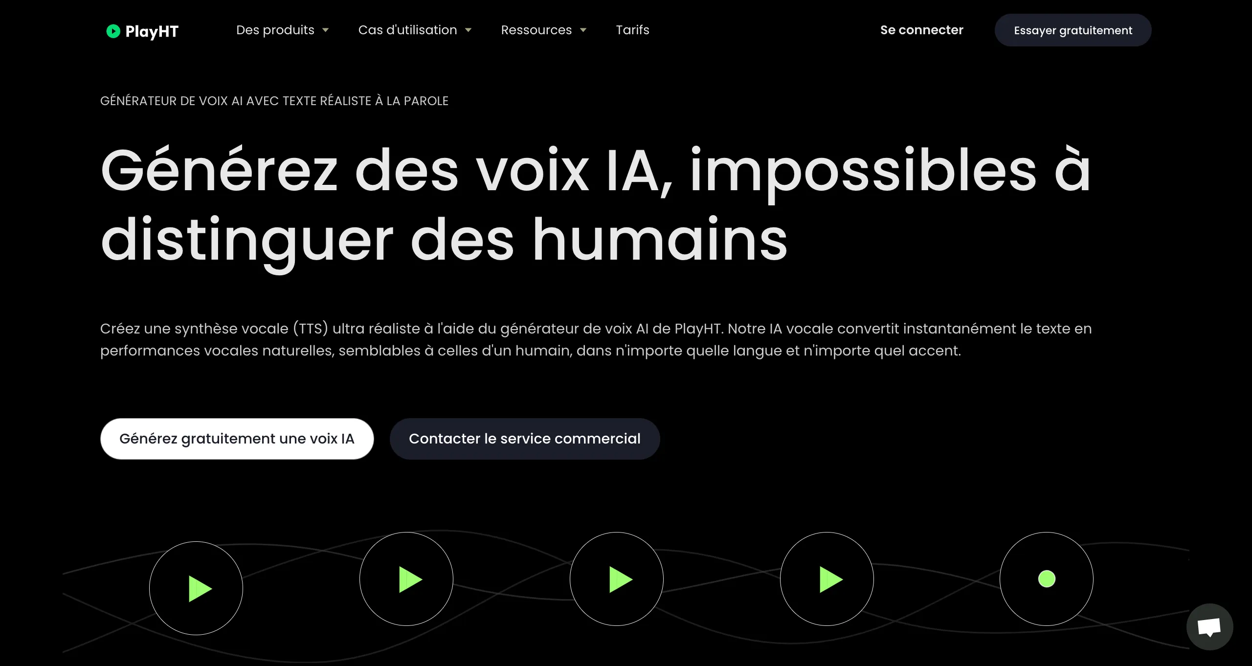 Play.ht Landing page