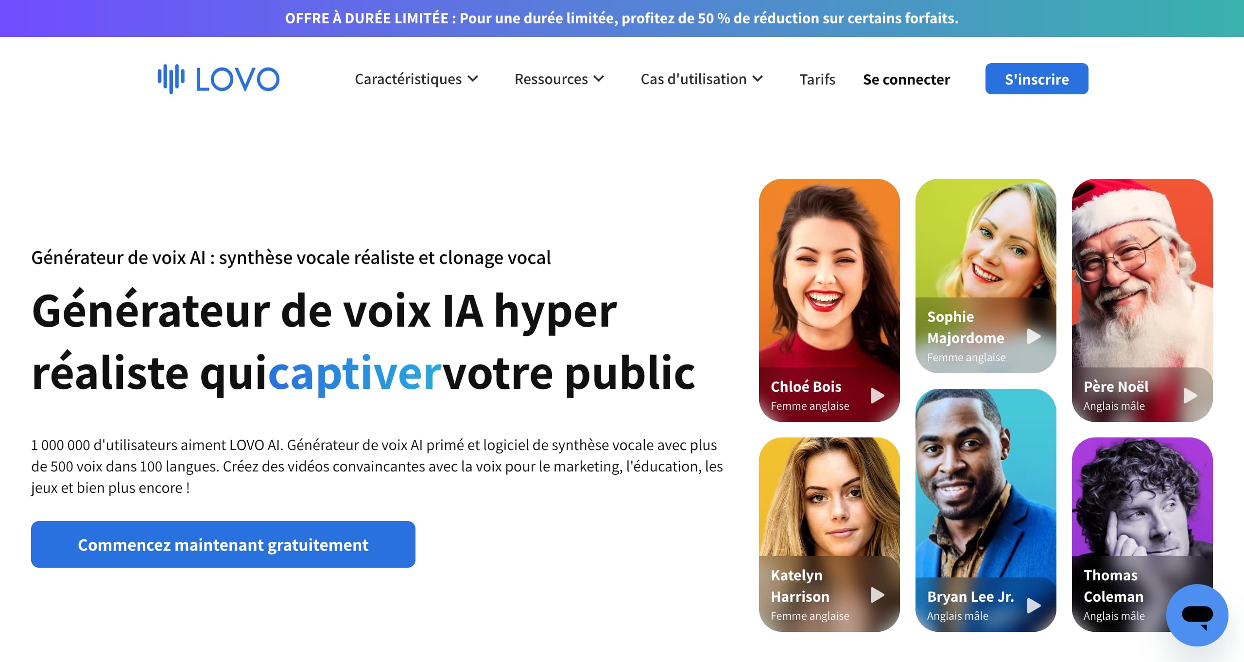 Lovo AI Landing page
