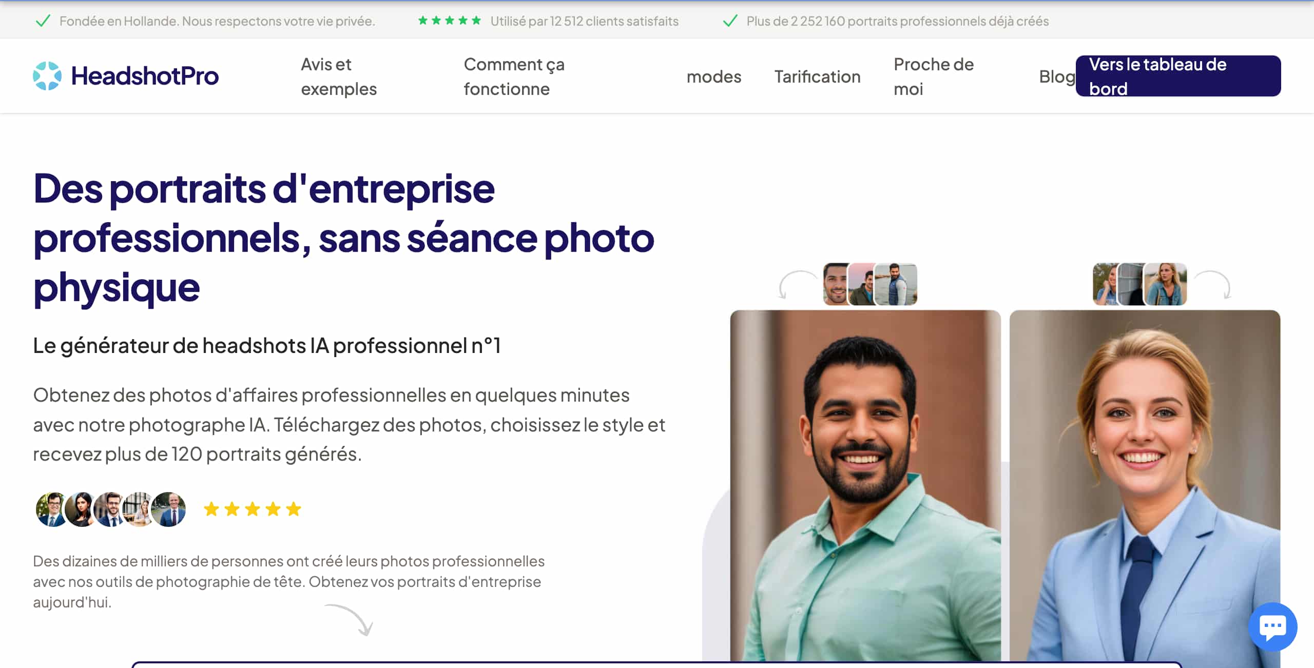 site internet headshotpro