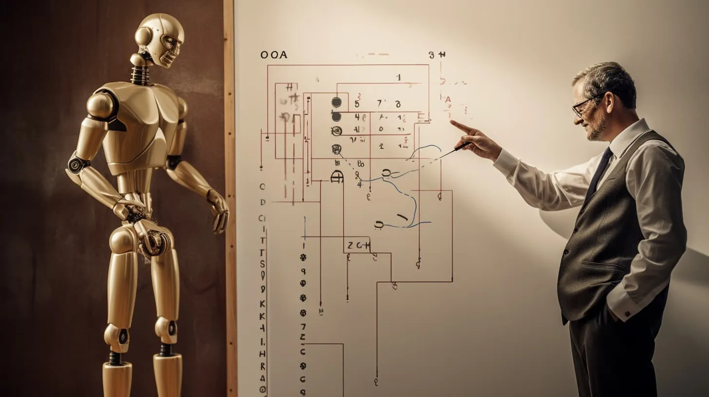 un scientifique évalue un robot