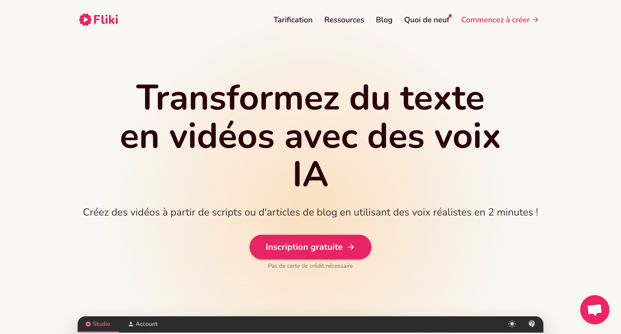 Fliki site internet