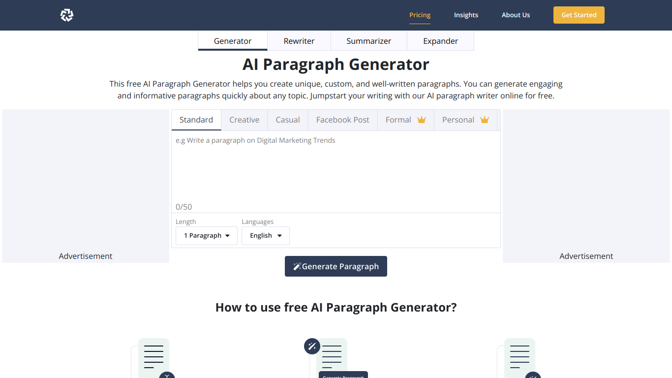 AI Paragraph Generator