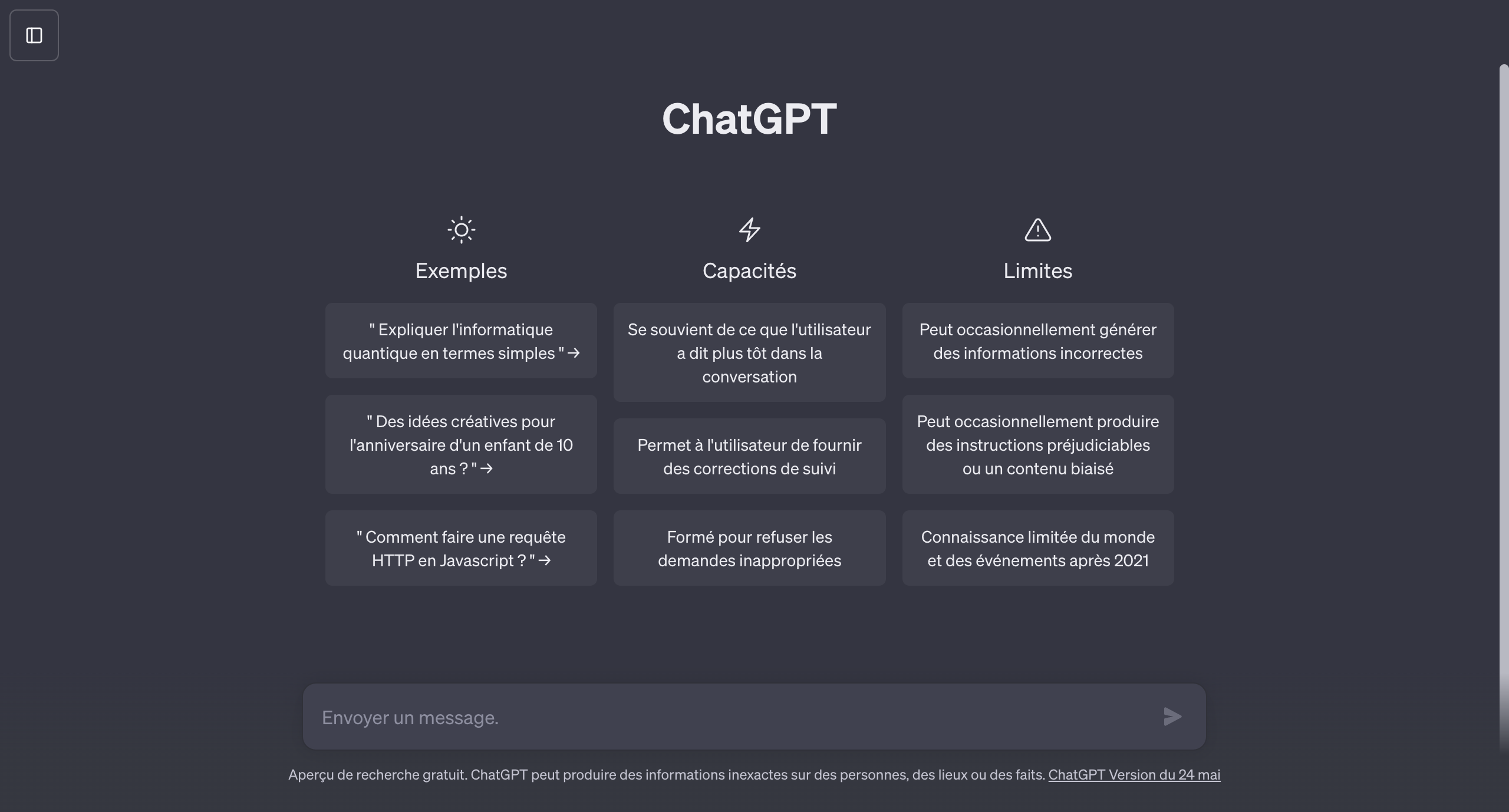 ChatGPT site internet