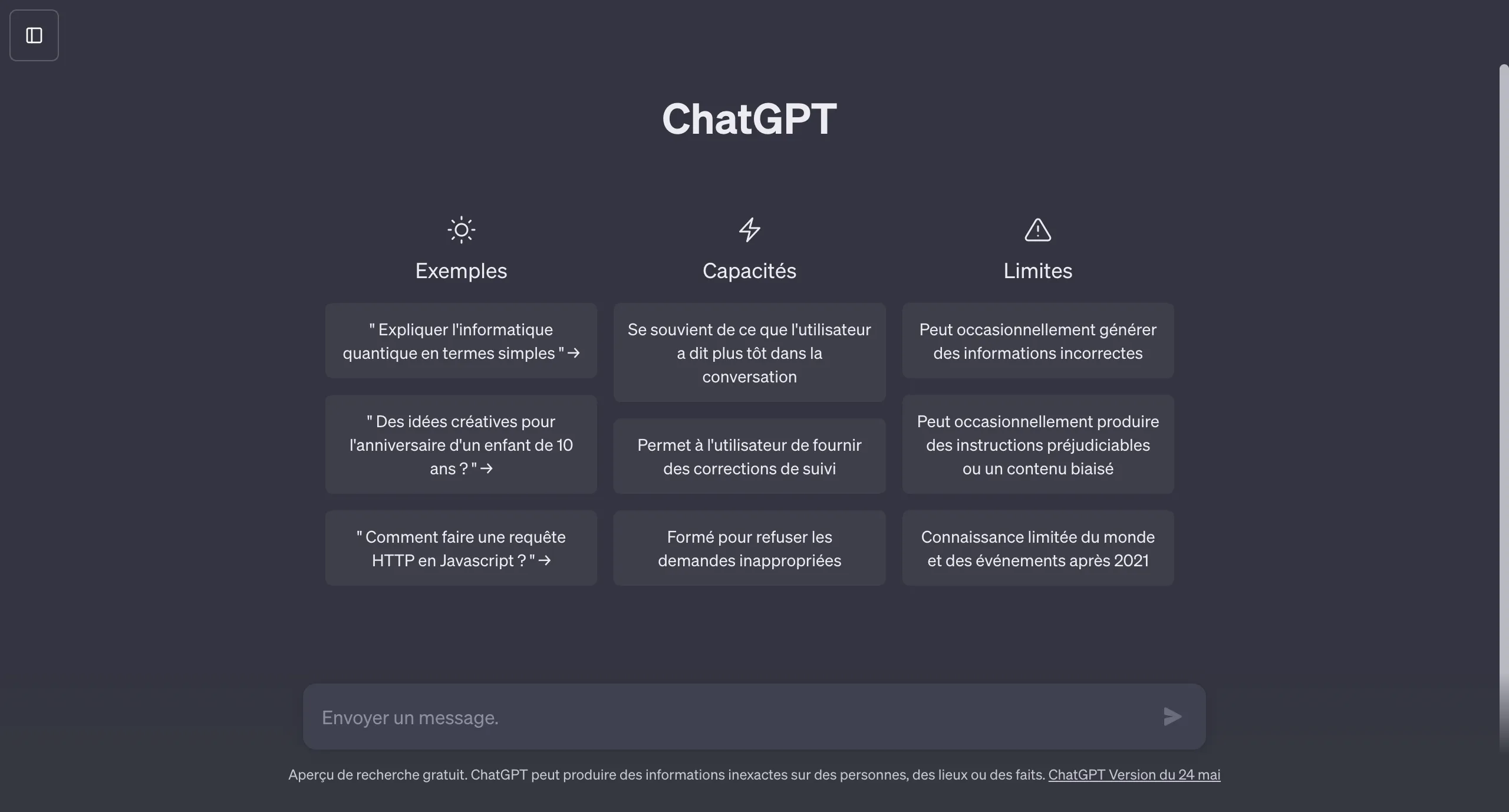 ChatGPT site internet