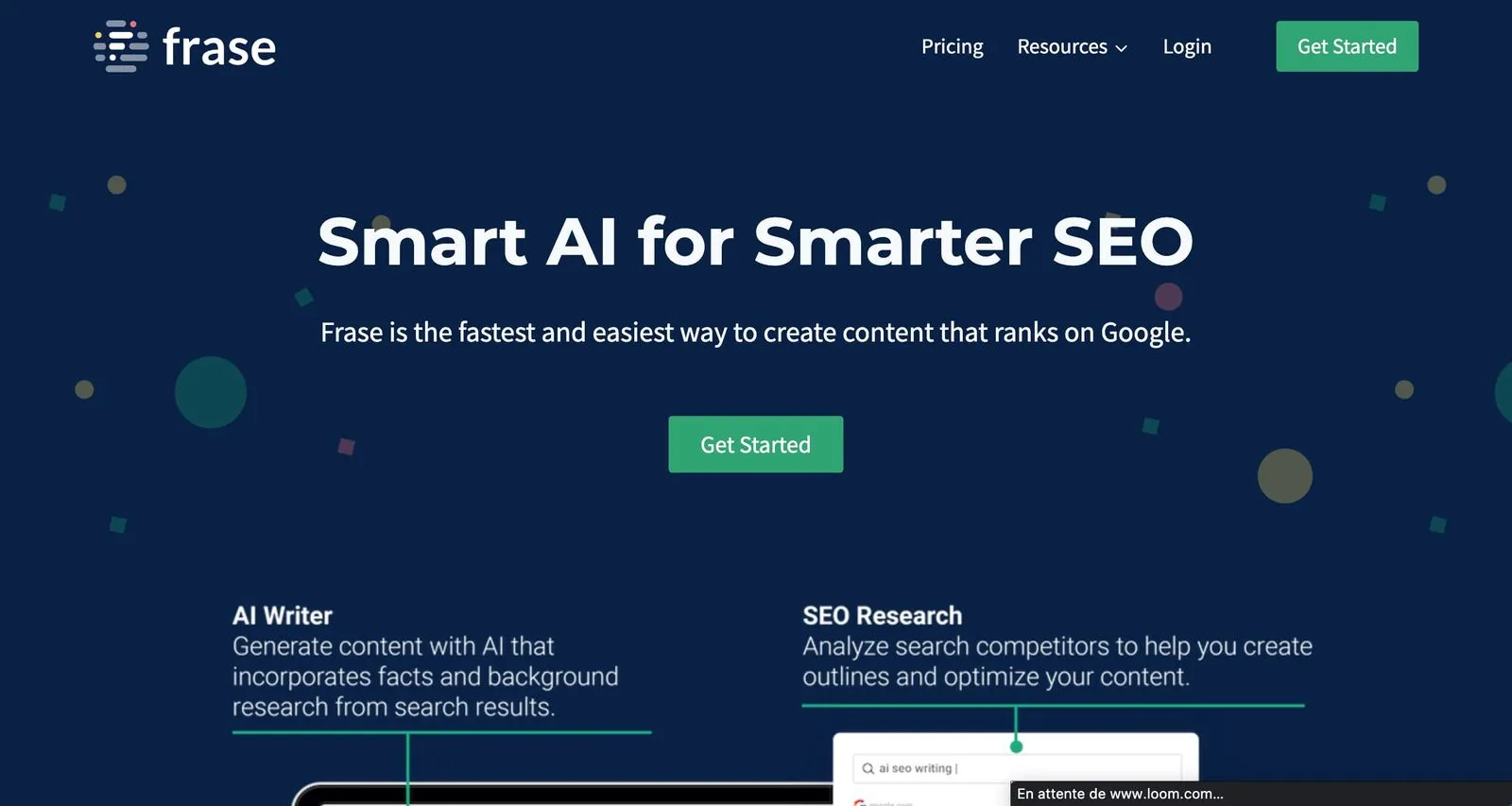 Site internet de l'IA Frase