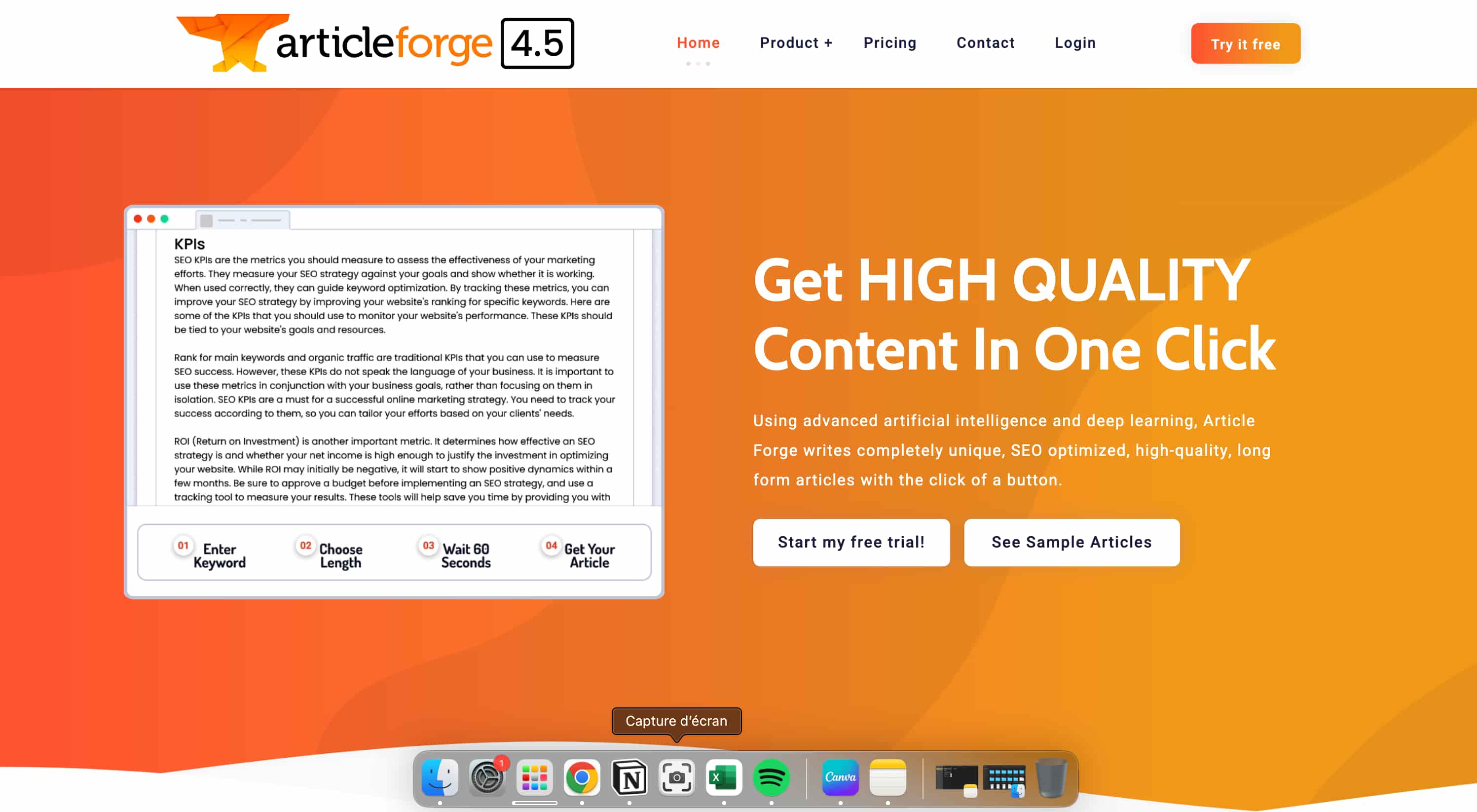 Article forge site internet