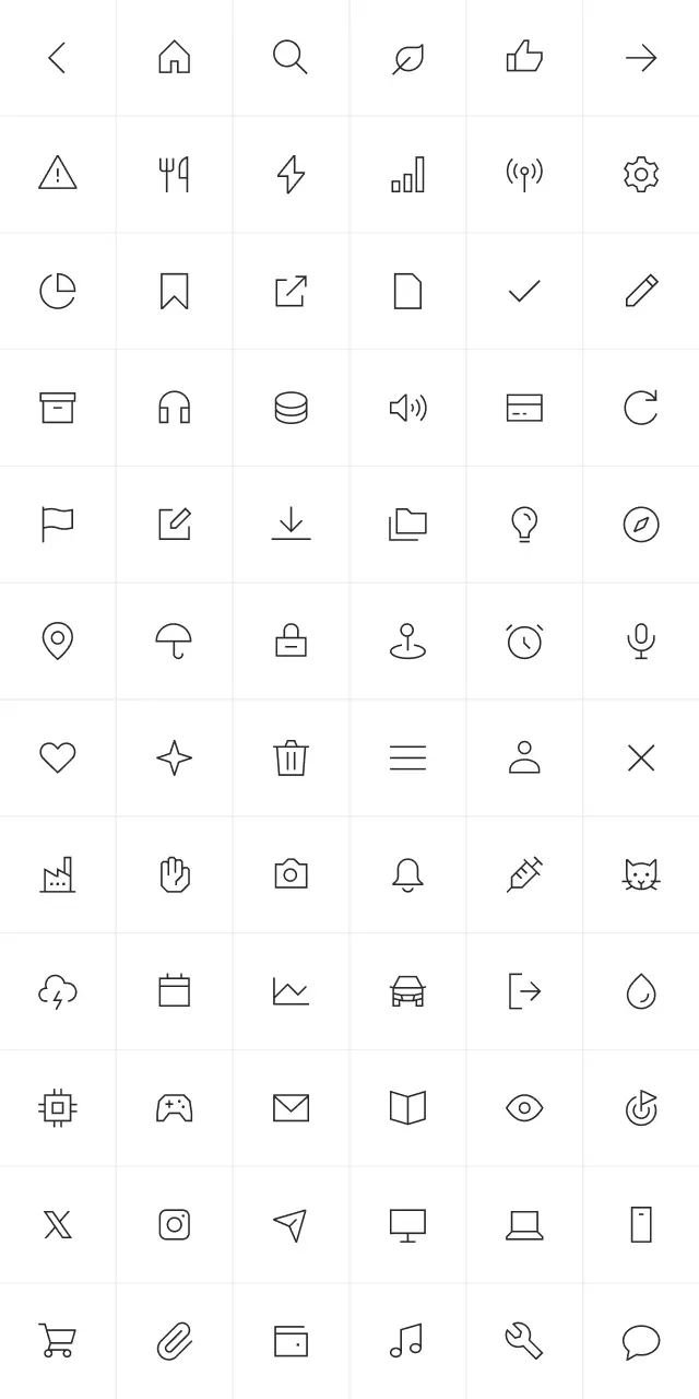 An icon preview for the style sharp outline light