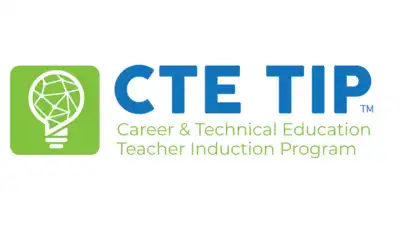 CTE TIP Logo of a light bulb with the text logo "CTE TIP Career & Technical Education Teacher Induction Program