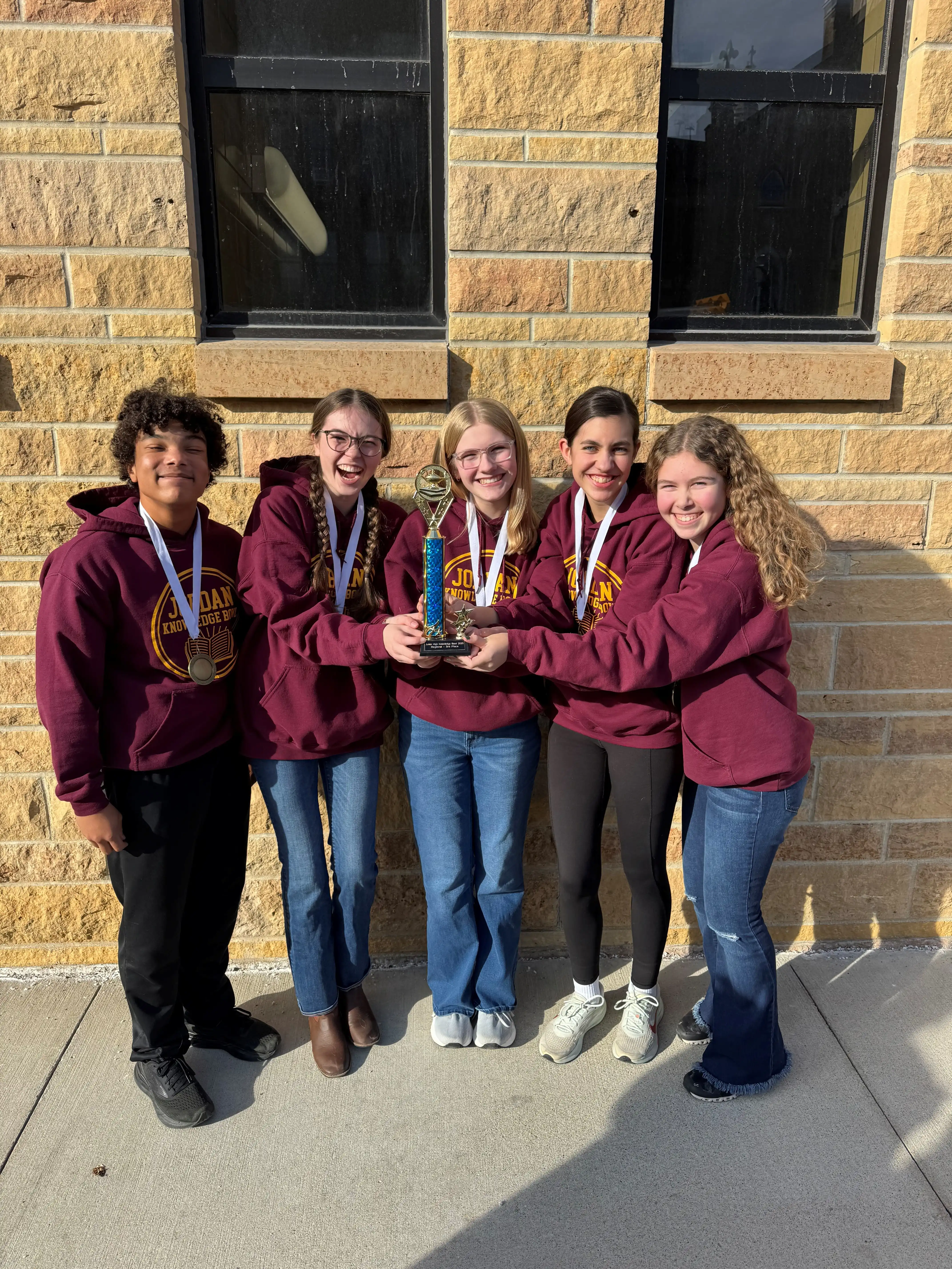 Jordan Middle School with their gold medals