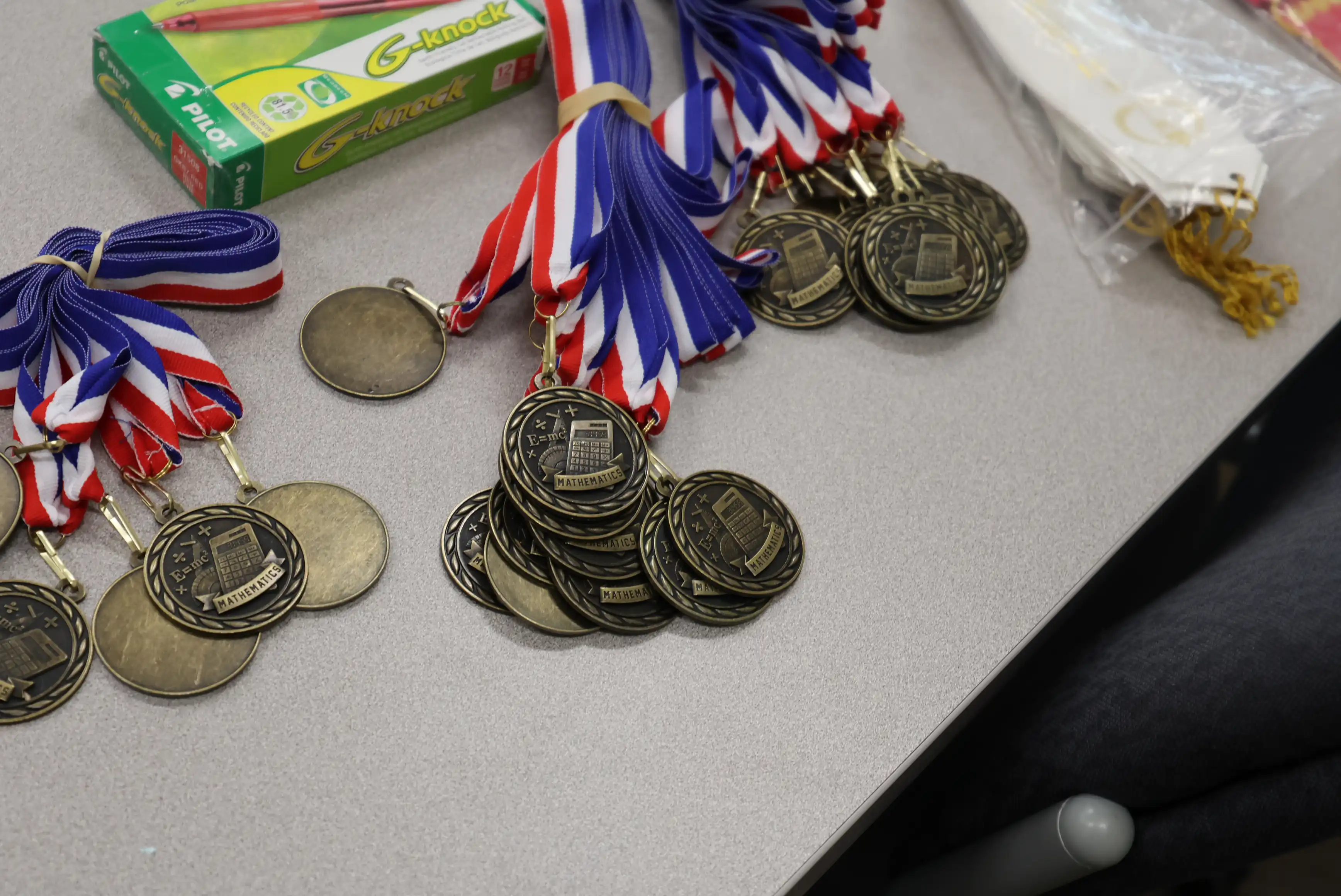 award medals sitting on a table