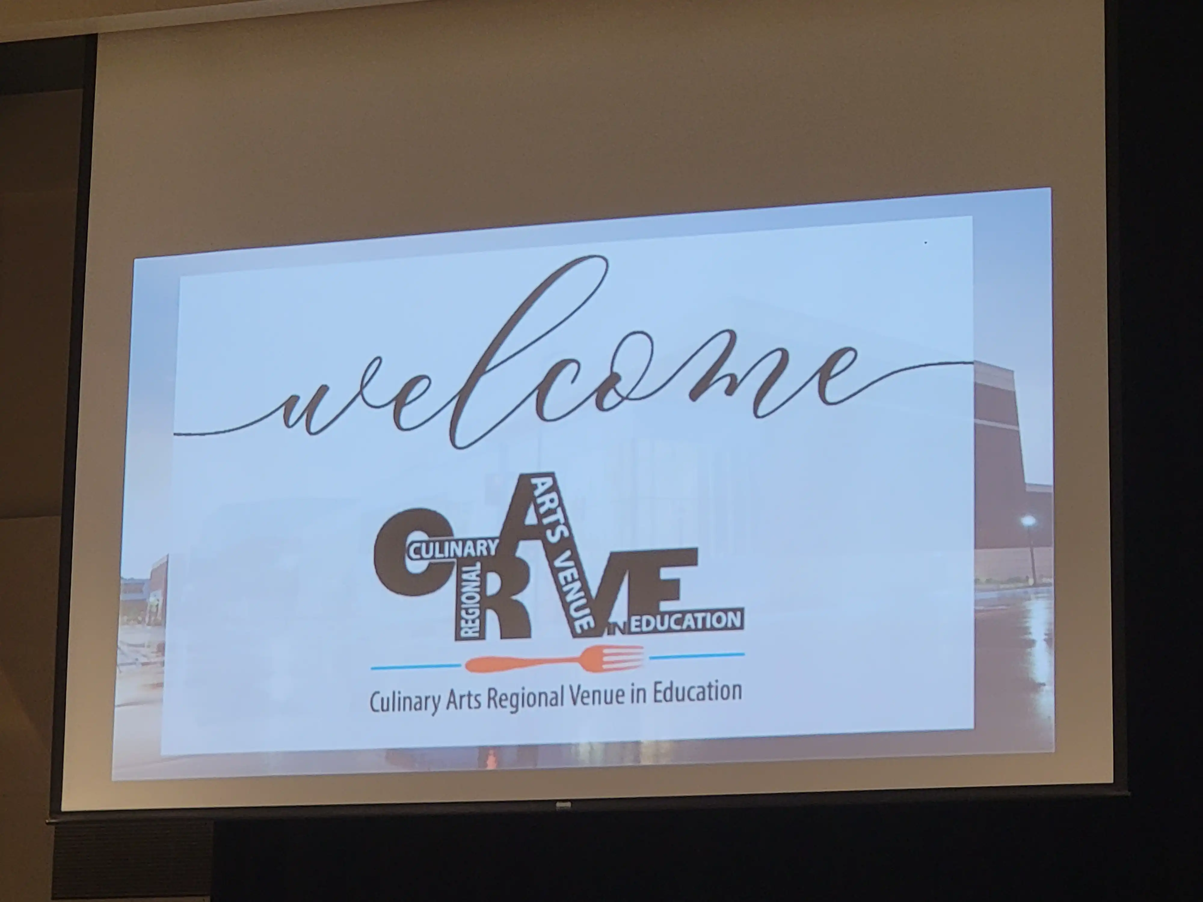 Power point slide with the CRAVE Logo on it and the word welcome