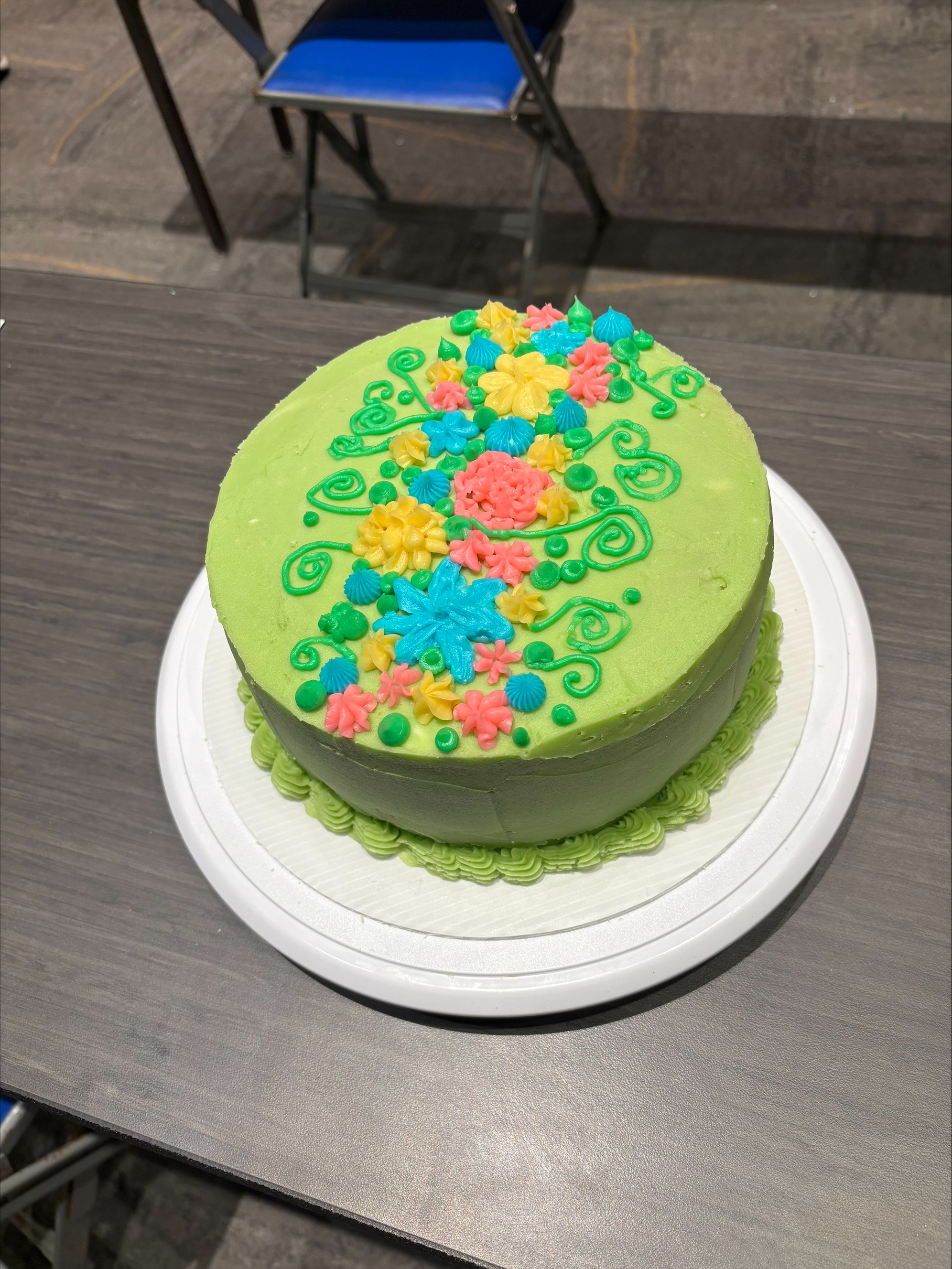 Cake decorated with flowers