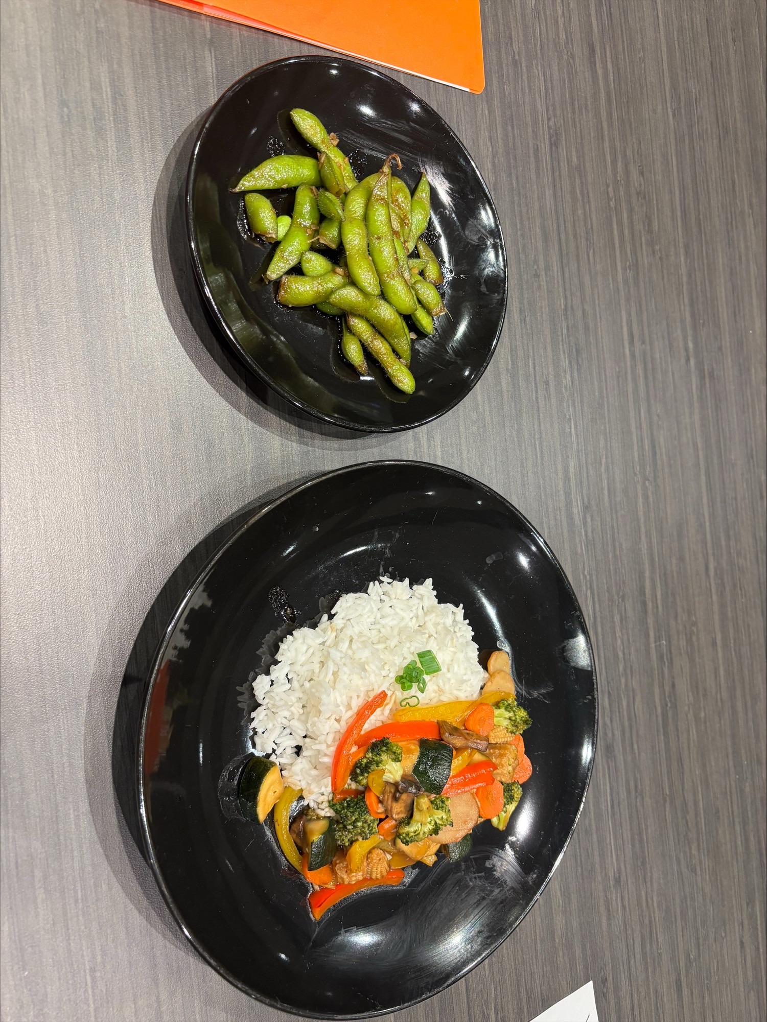 Two plates of food.