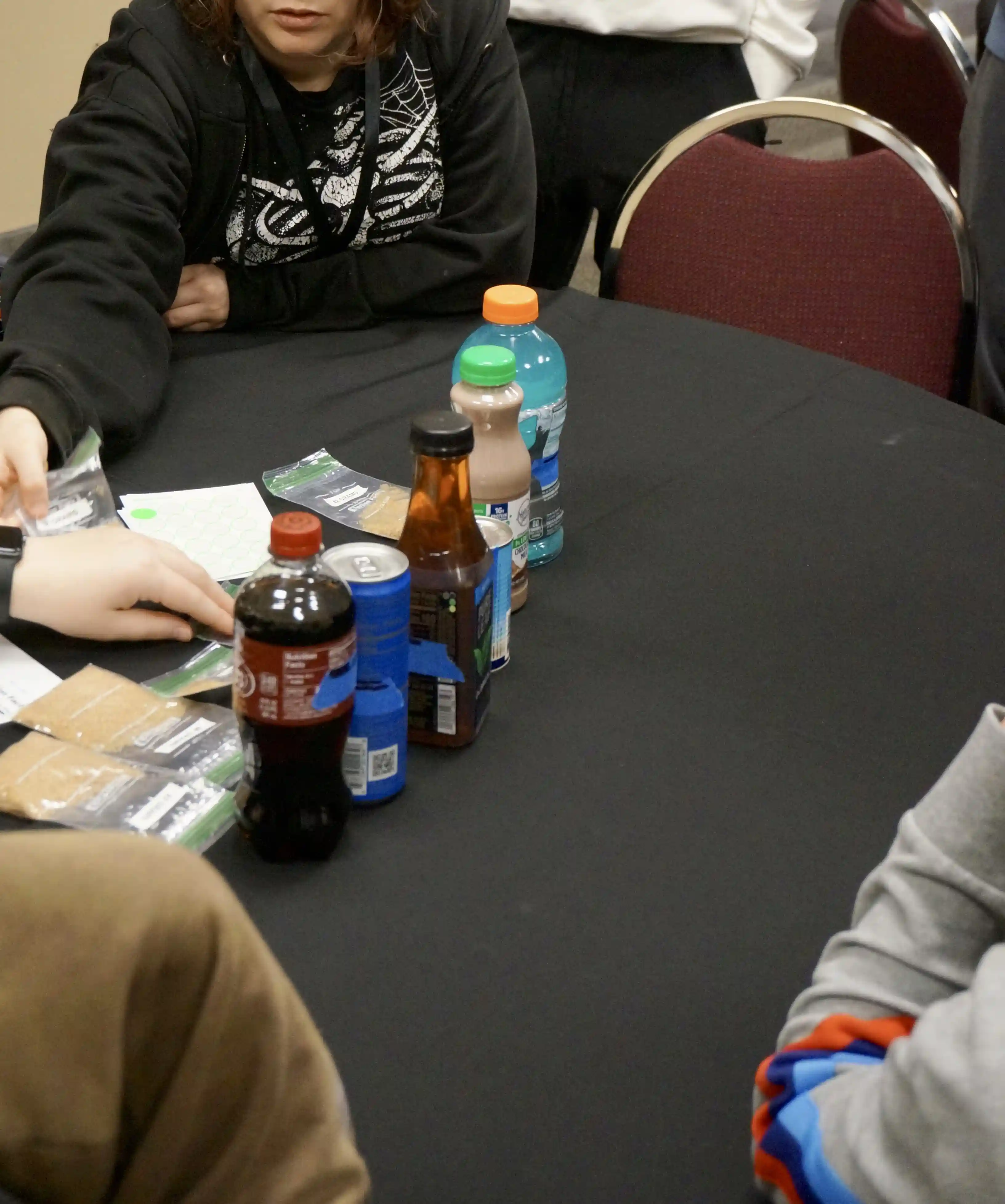 Students looking at drink options