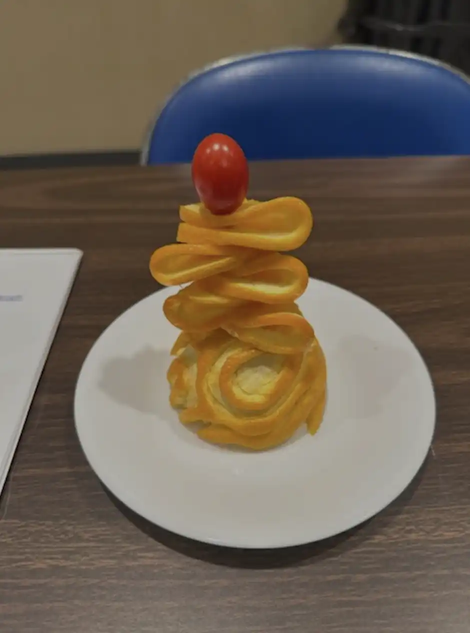 Orange cut into an art piece