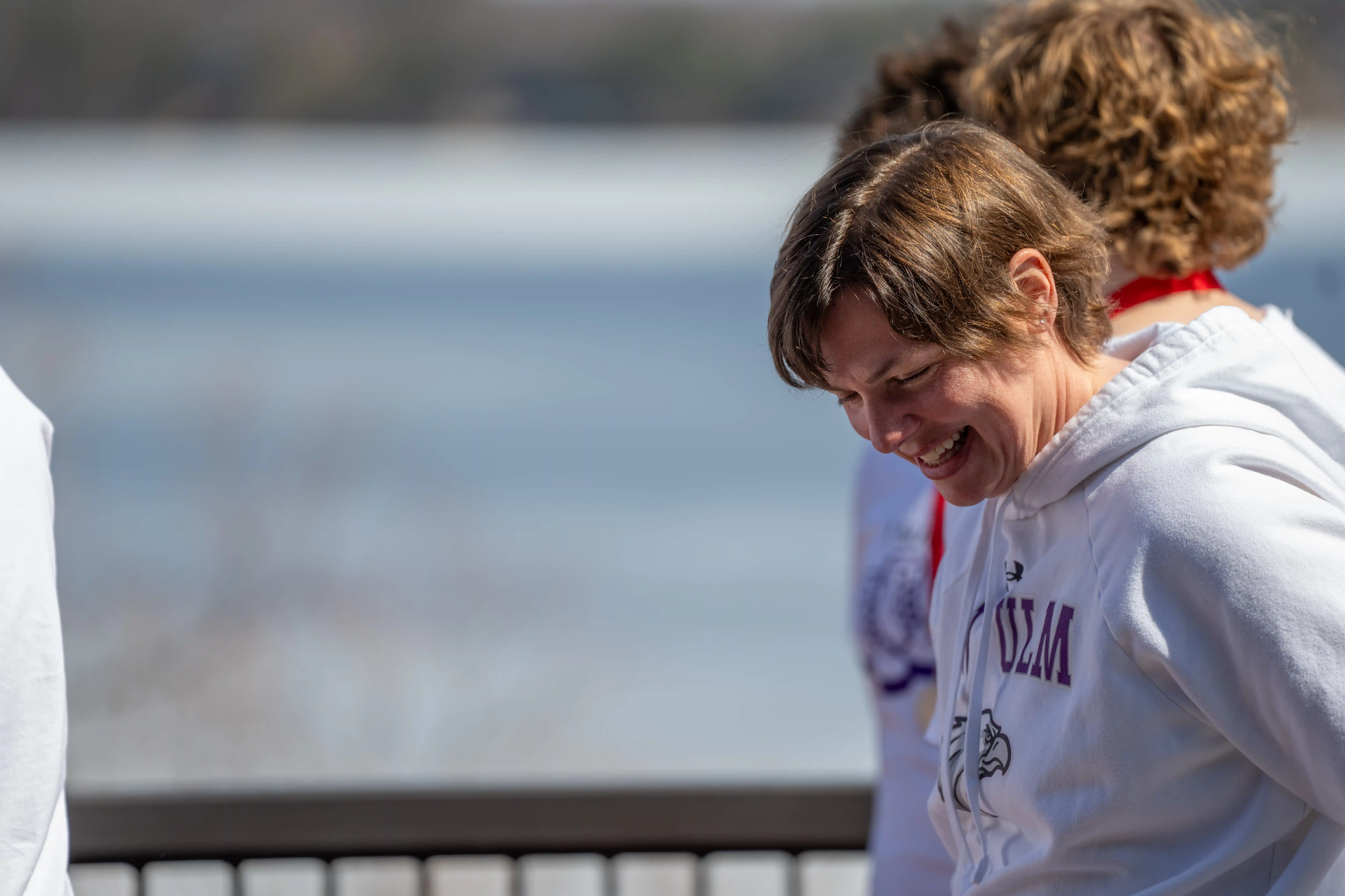 Student celebrating win