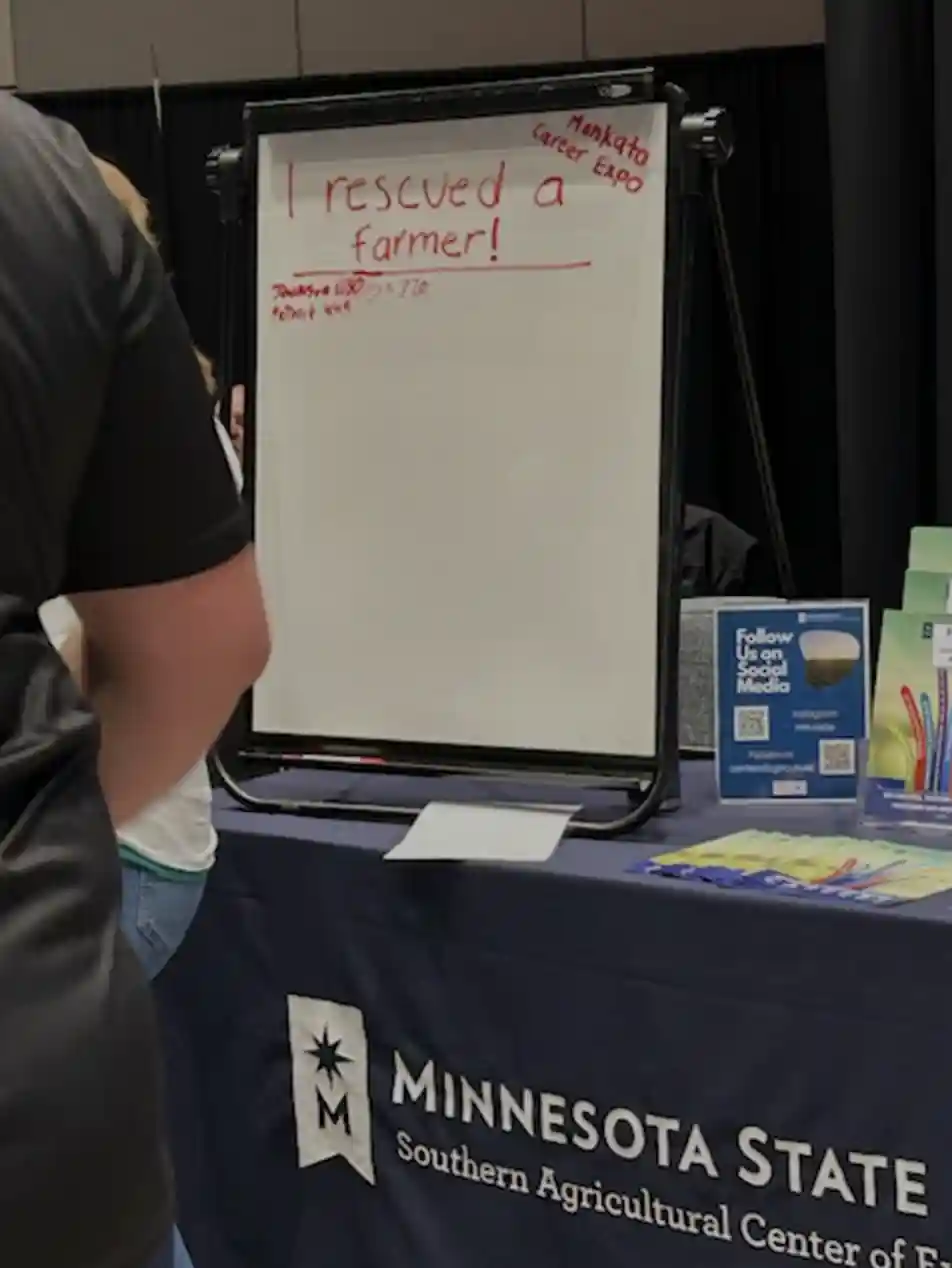 Students at a career booth