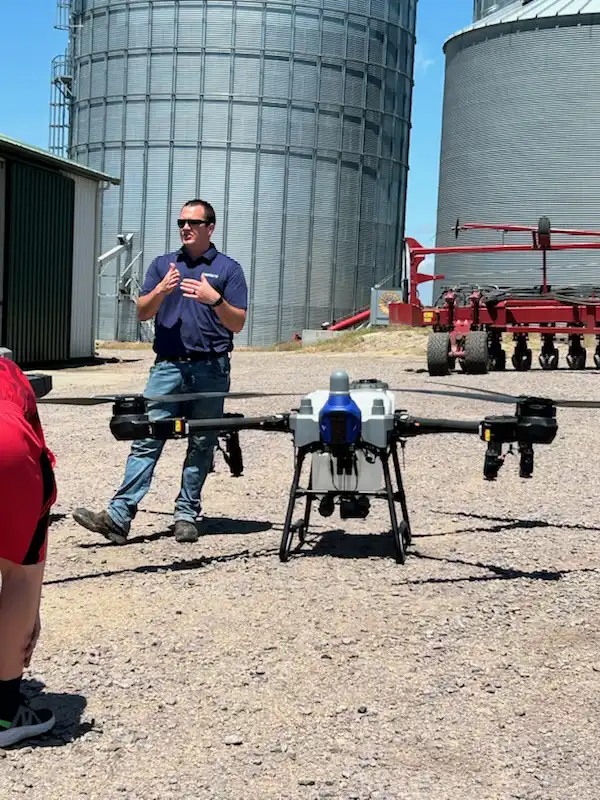 drone on a farm