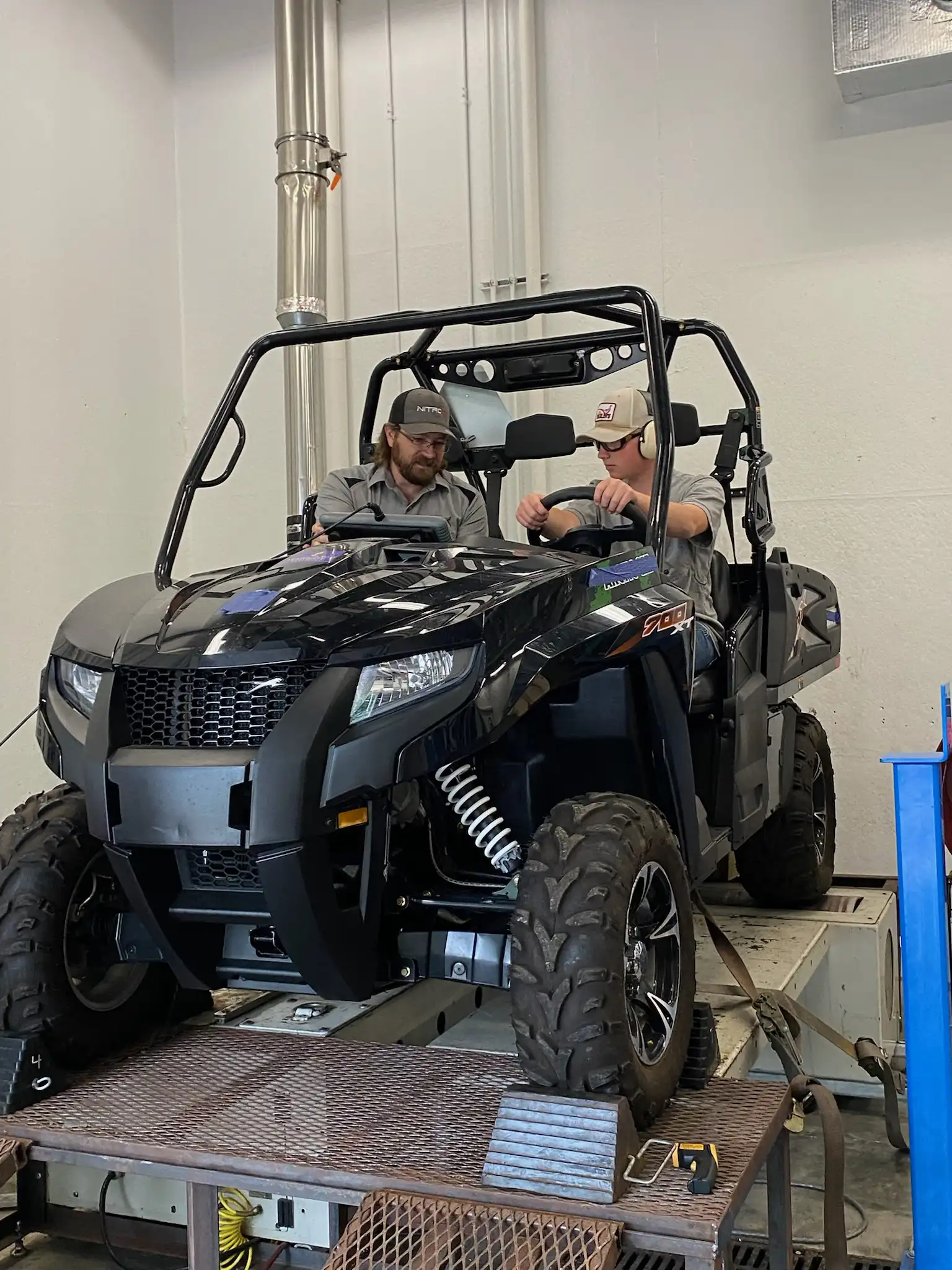 Students in a UTV