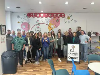 Educators taking a picture at Sota Scoops