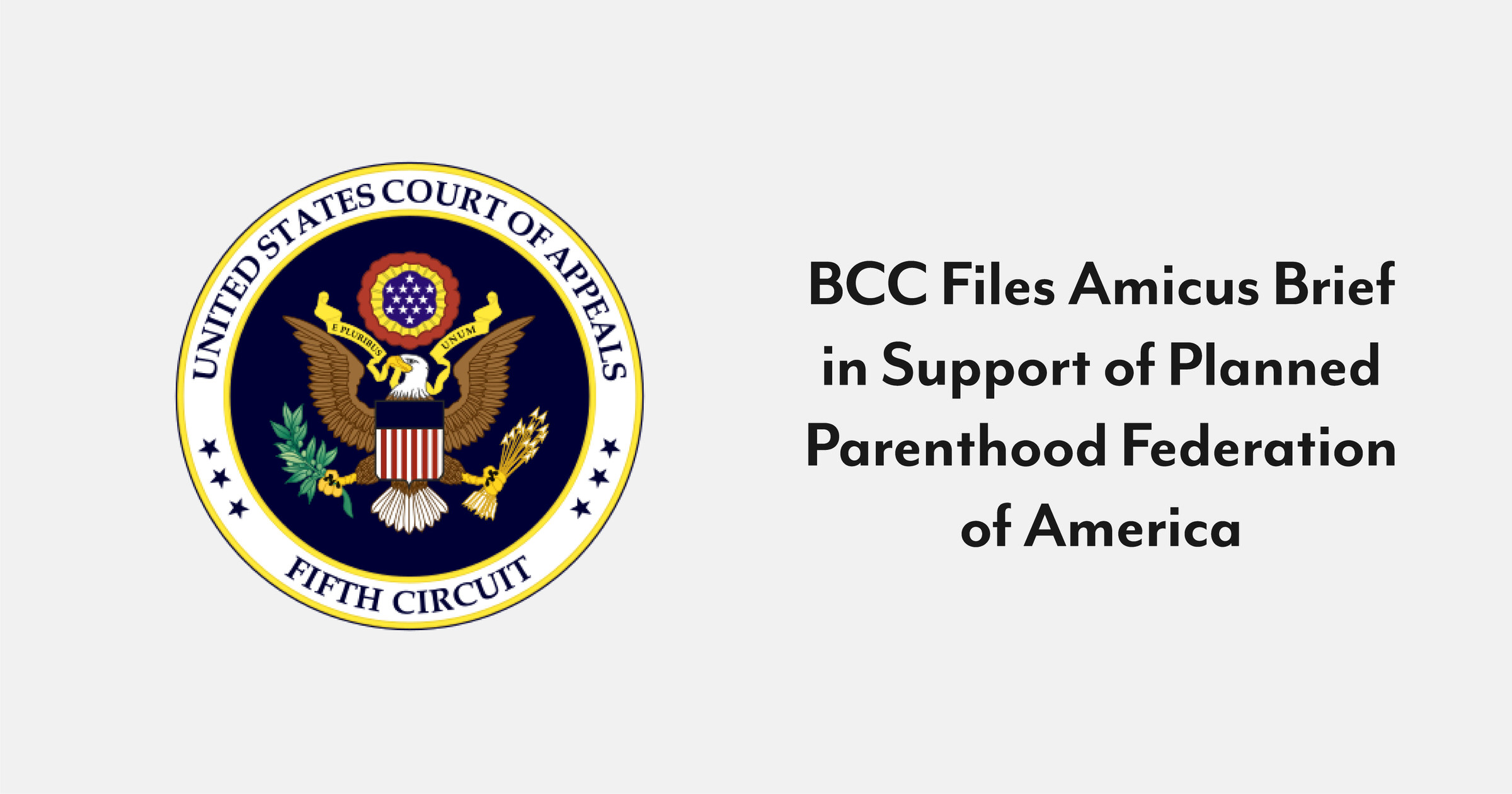 BCC Files Amicus Brief in Support of Planned Parenthood Federation of America