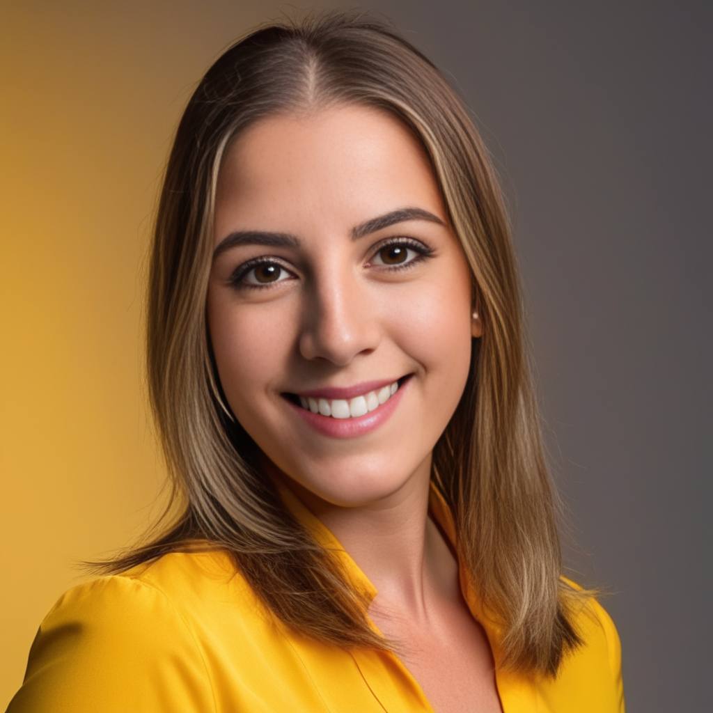 Stunning AI generated professional headshot of a woman in business casual attire