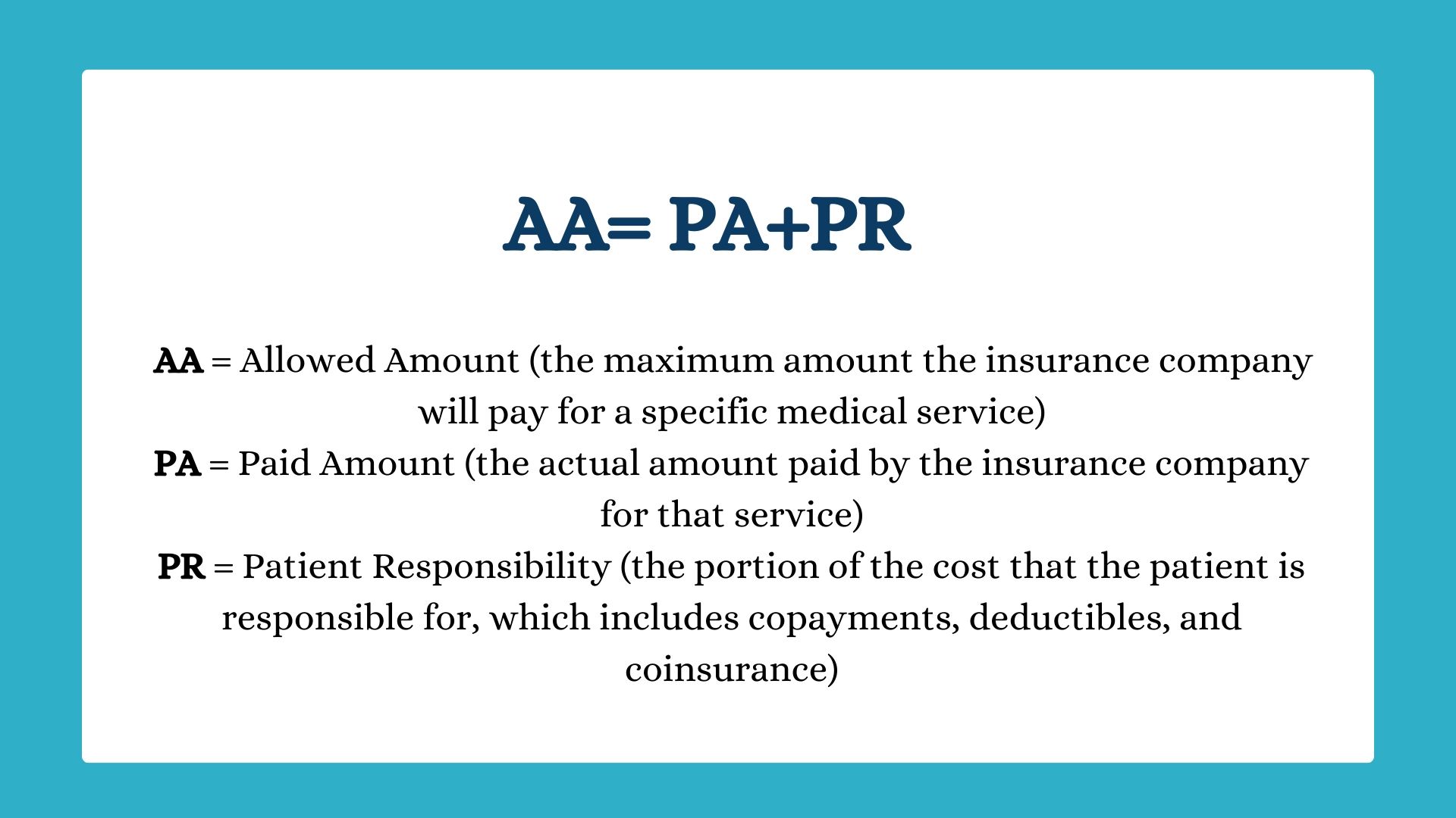 Formula to calculate Allowed Amount
