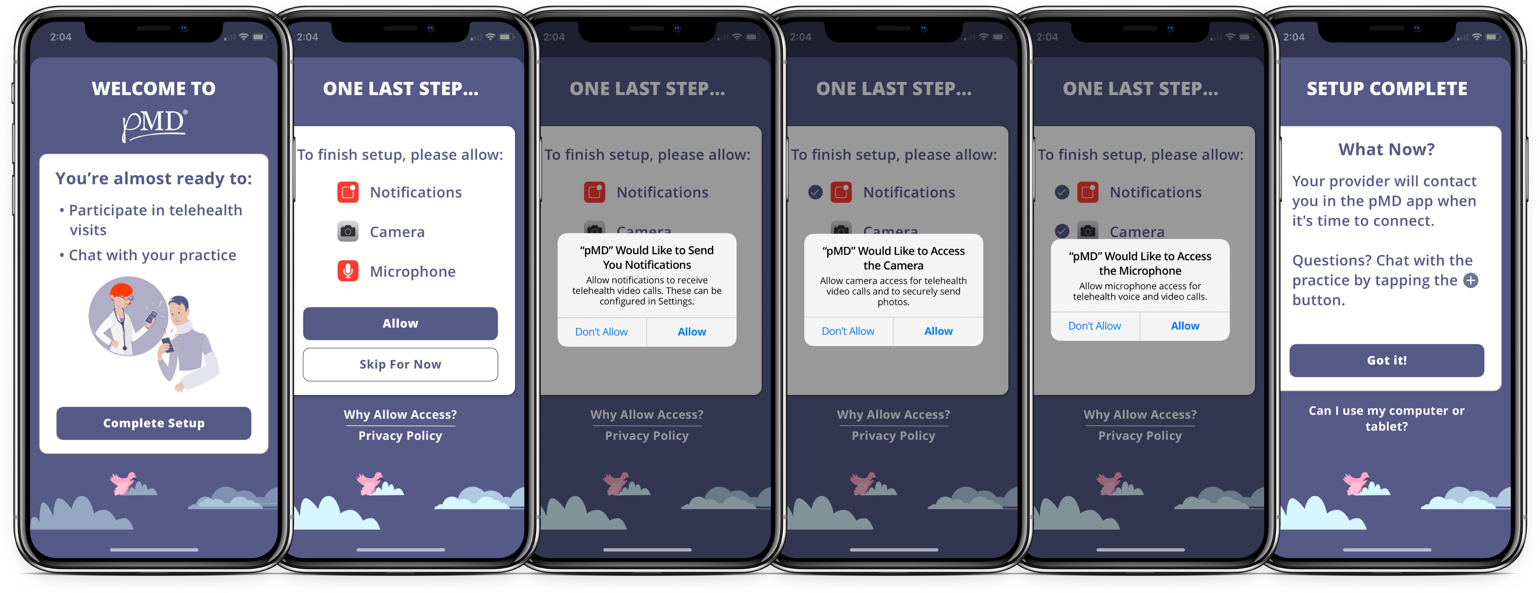 Permissions onboarding flow