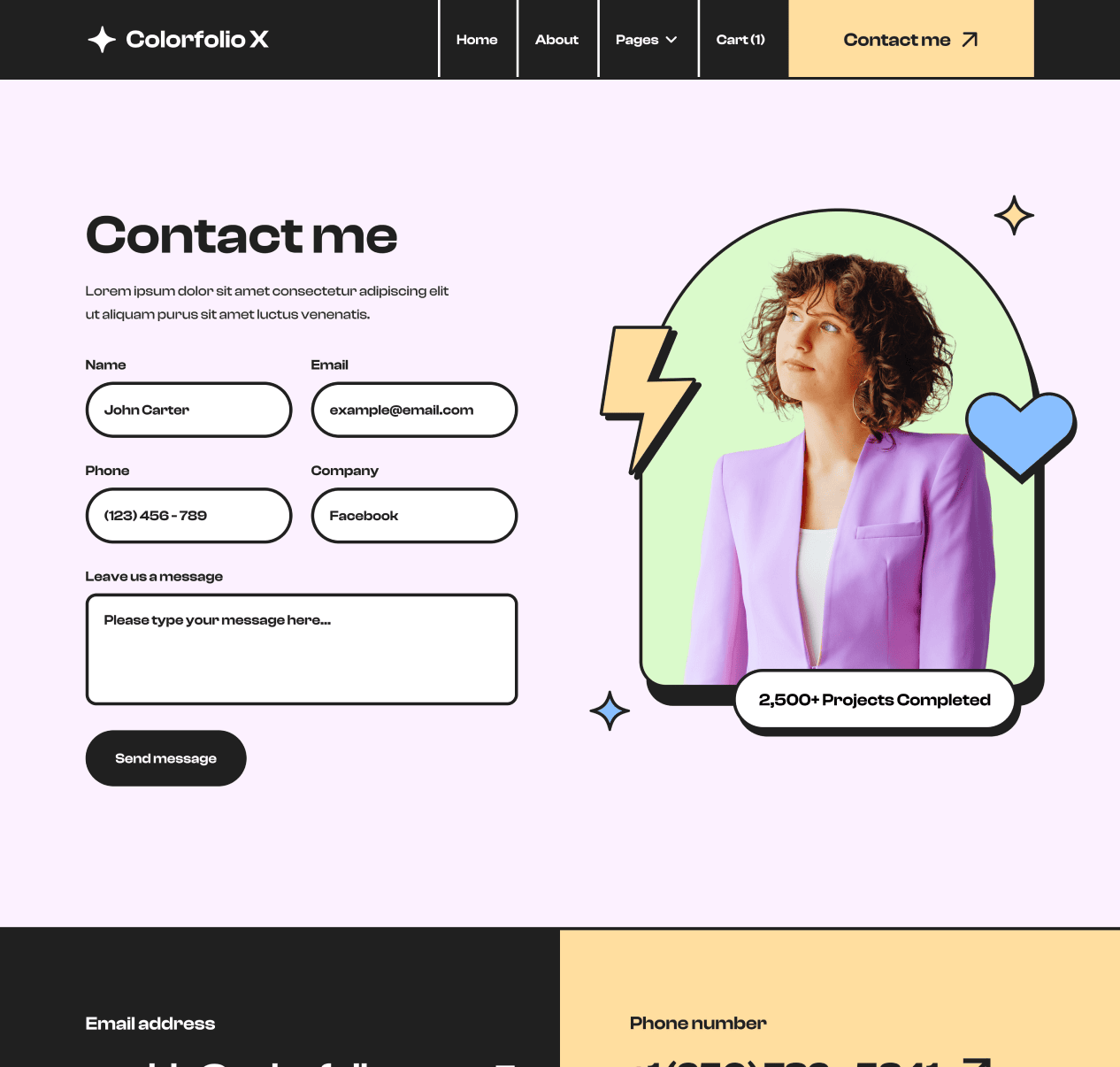 Contact Top Image - Colorfolio X Webflow Template