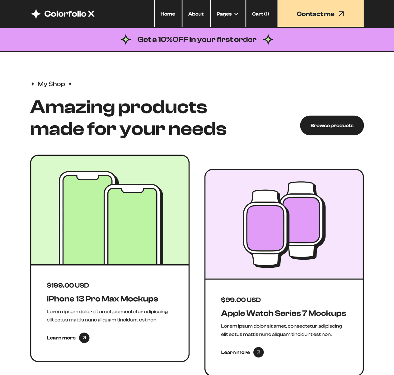 Shop Top Image - Colorfolio X Webflow Template