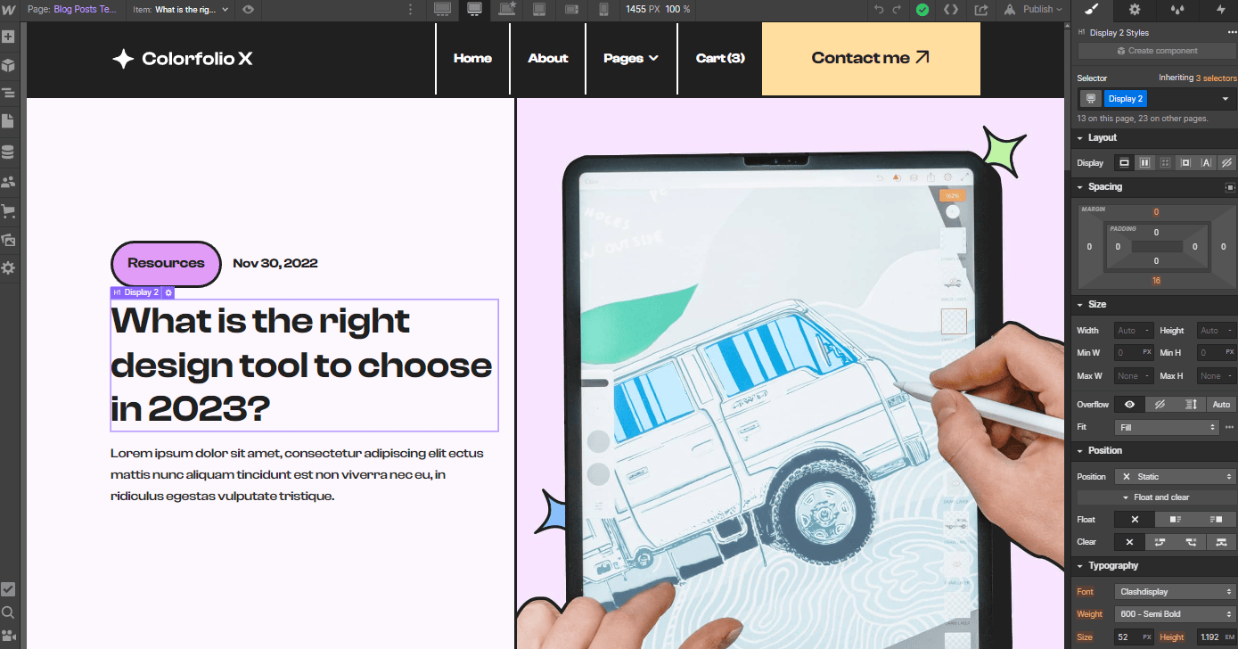 CMS Page - Colorfolio X Webflow Template