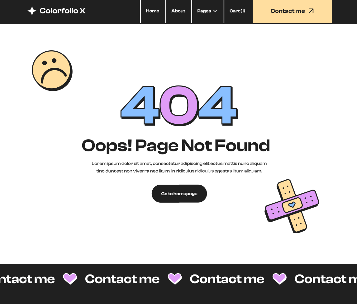 404 Not Found - Colorfolio X Webflow Template