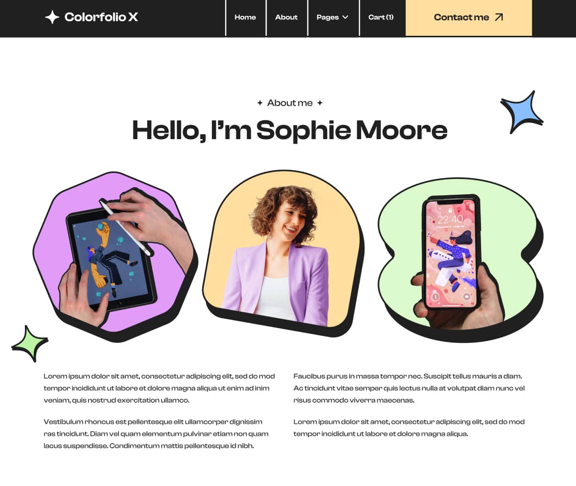 About Image - Colorfolio X Webflow Template
