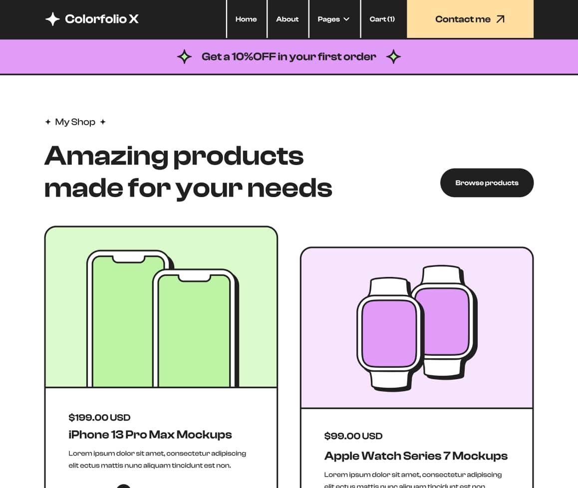Shop Image - Colorfolio X Webflow Template