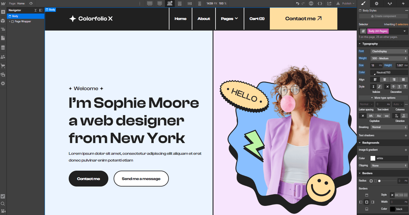 Typography - Colorfolio X Webflow Template
