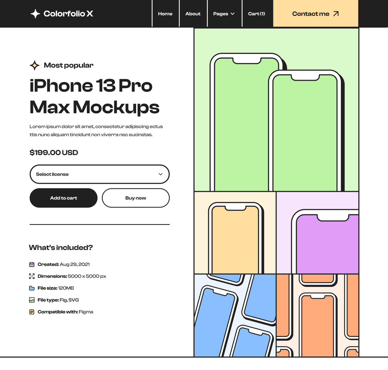 Shop Single Top Image - Colorfolio X Webflow Template