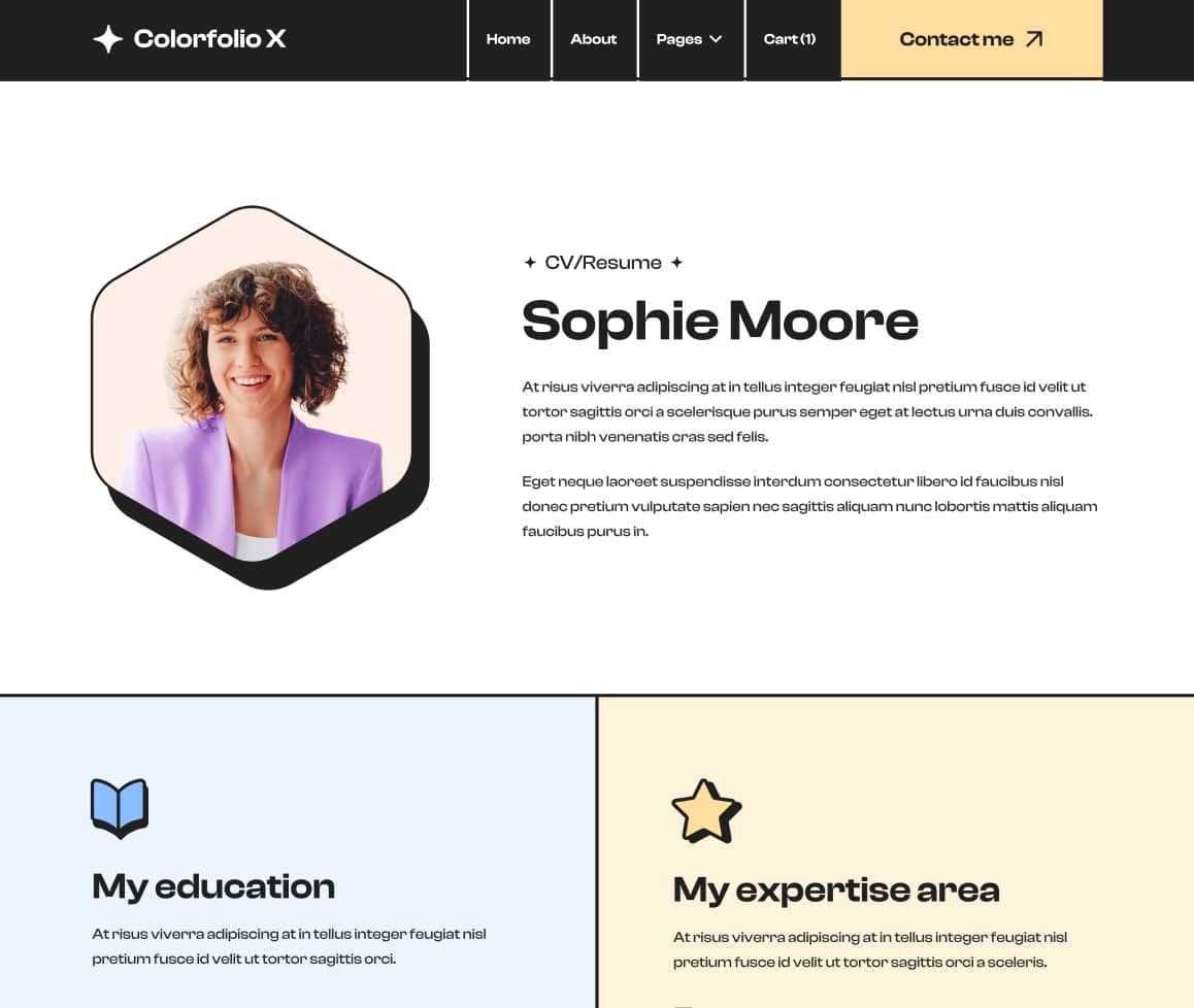 CV Image - Colorfolio X Webflow Template