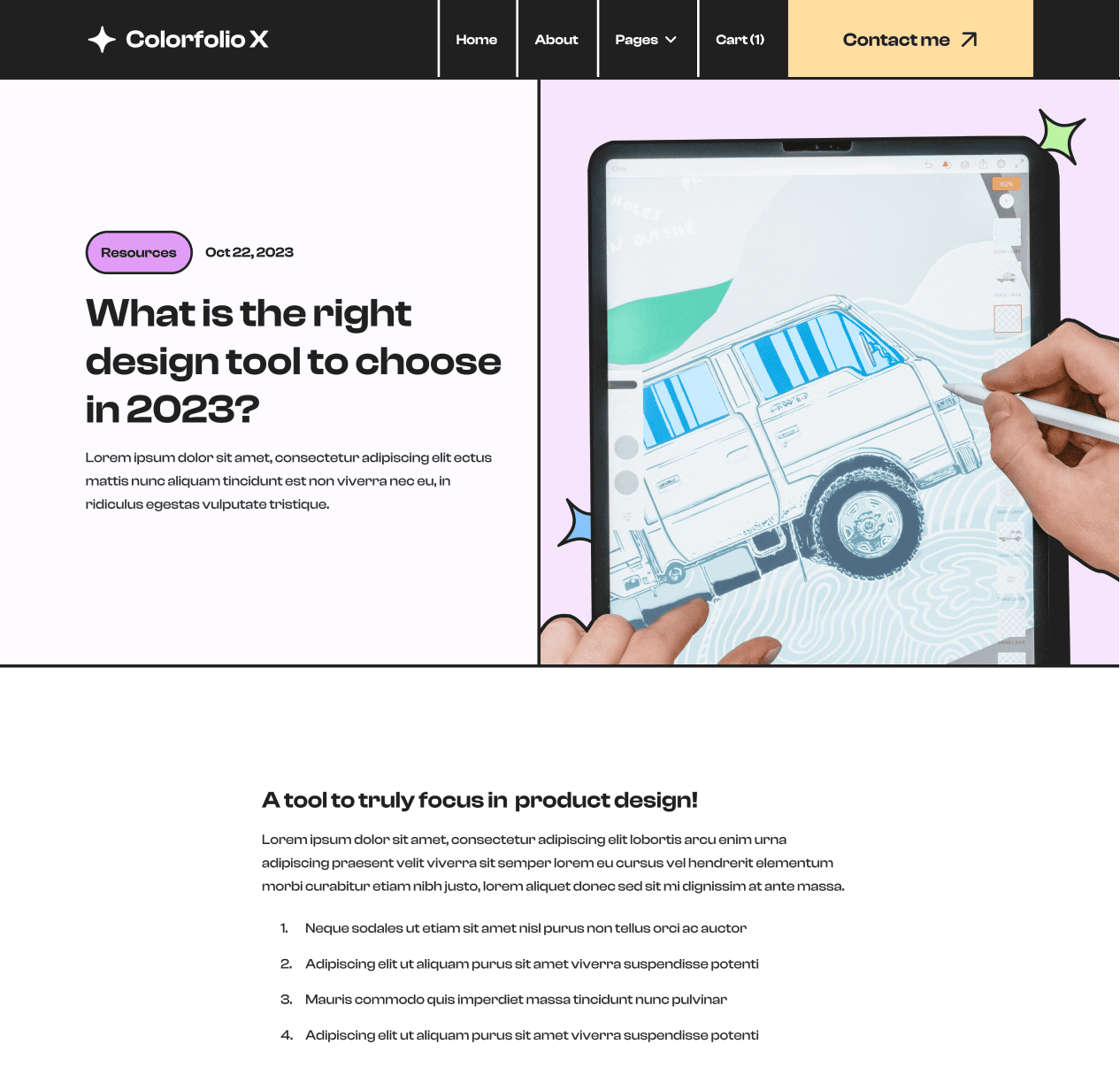 Blog Post Top Image - Colorfolio X Webflow Template